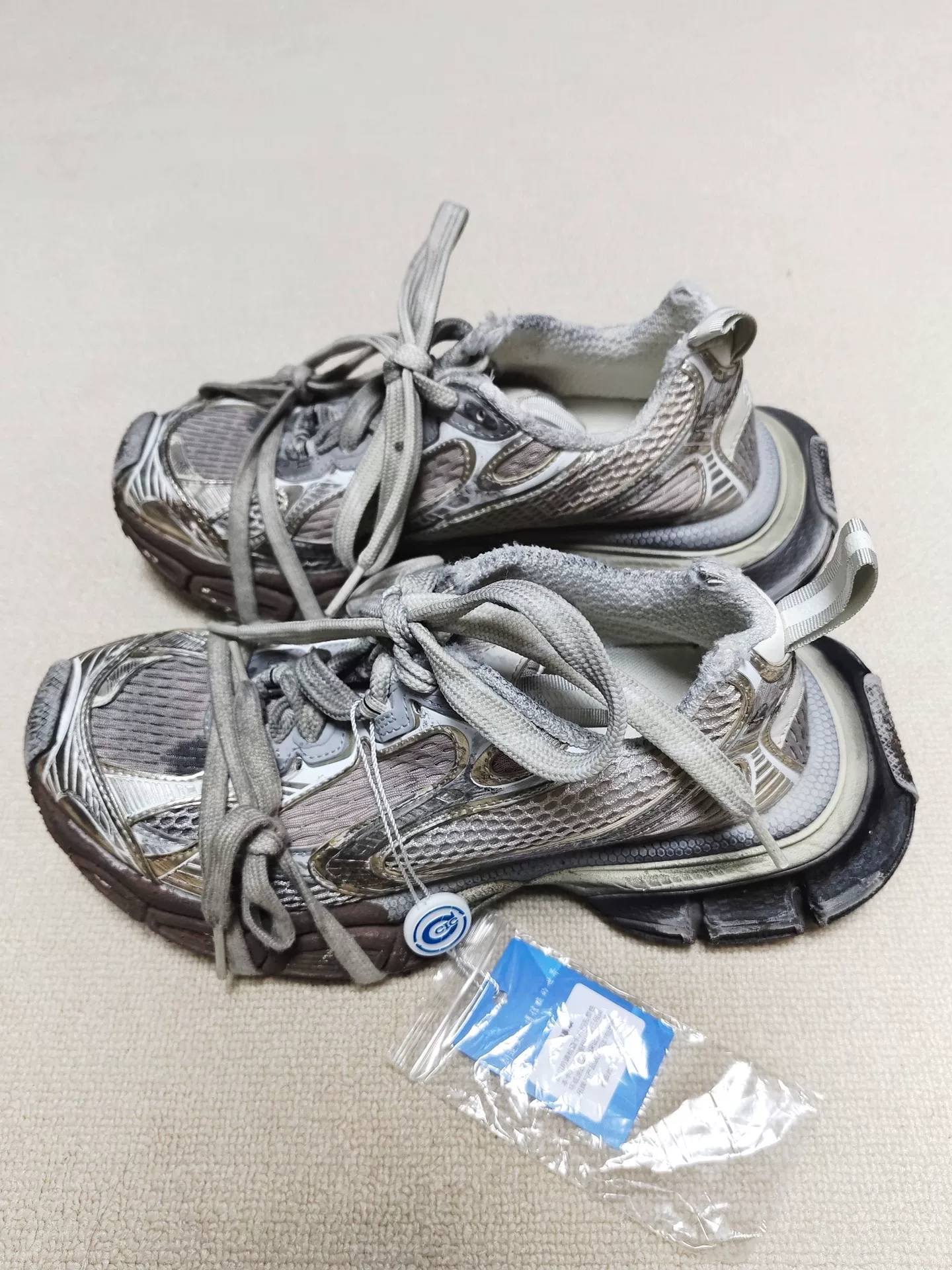 Balenciaga 3XL Mud-Dyed Low-Top Sneakers