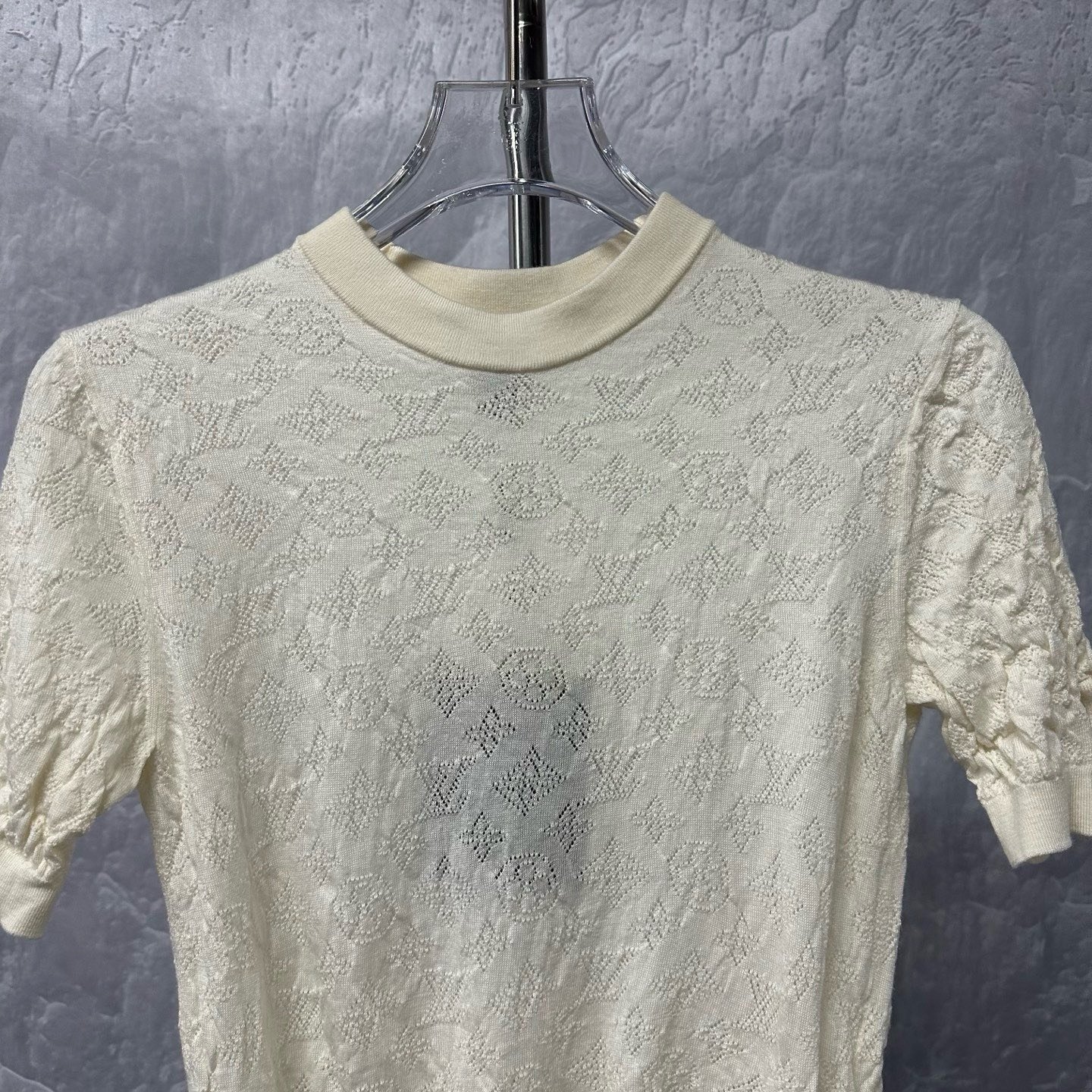 Louis Vuitton Openwork Knit Wool Short Sleeve — front