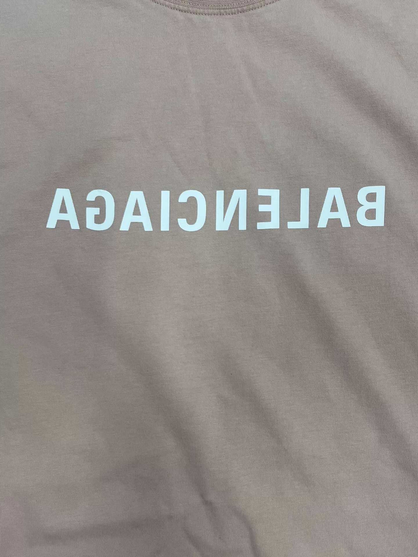 Balenciaga Pink Letter Print Short Sleeve T-shirt — detail