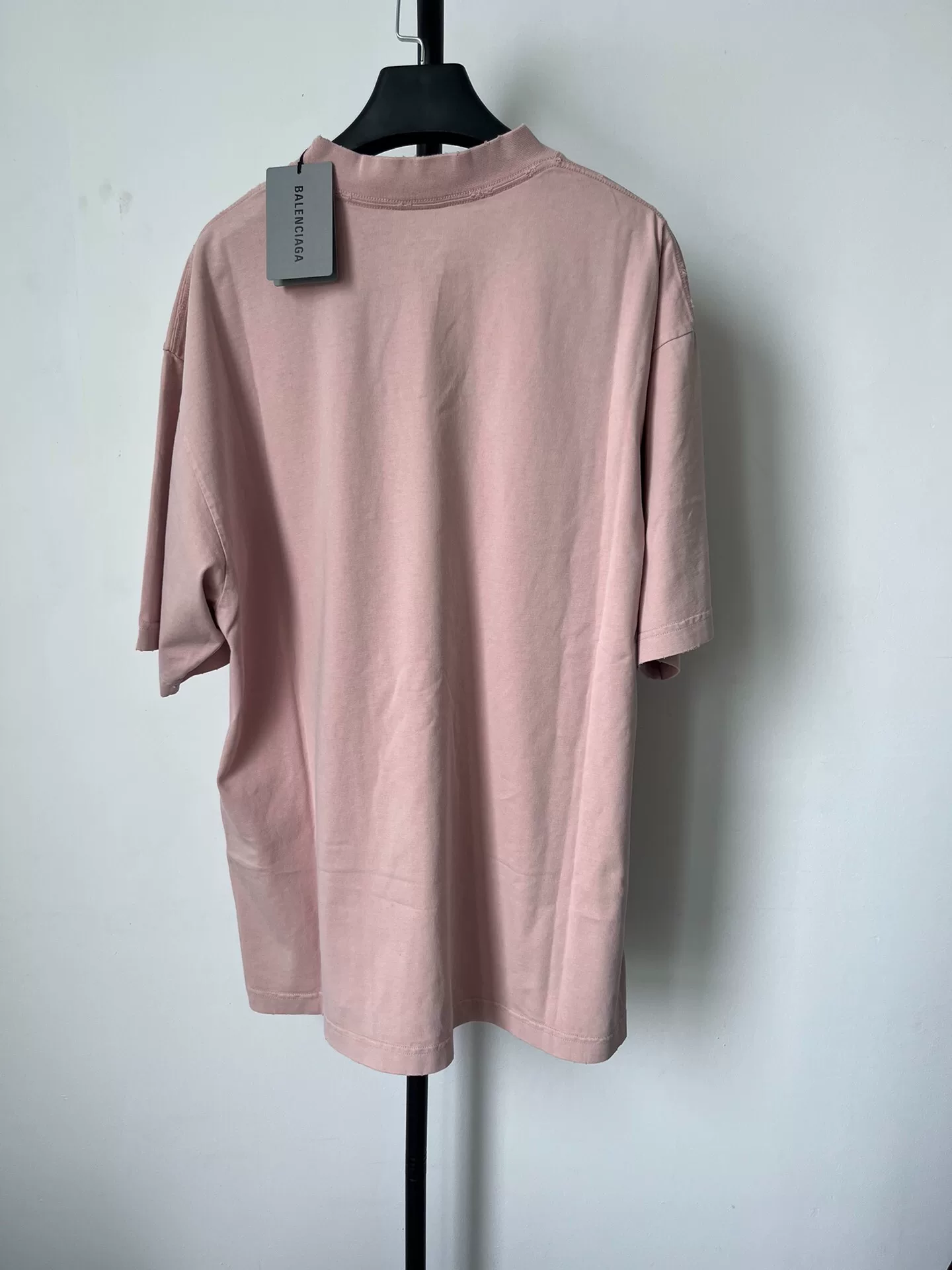 Balenciaga Pink Letter Print Short Sleeve T-shirt — front