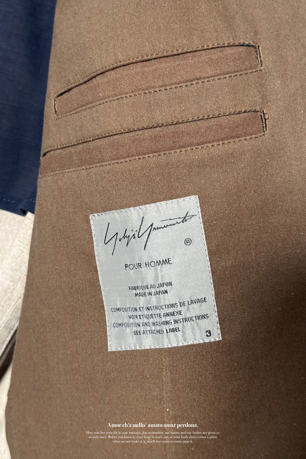 Yohji Yamamoto 17ss Glove Coat — label