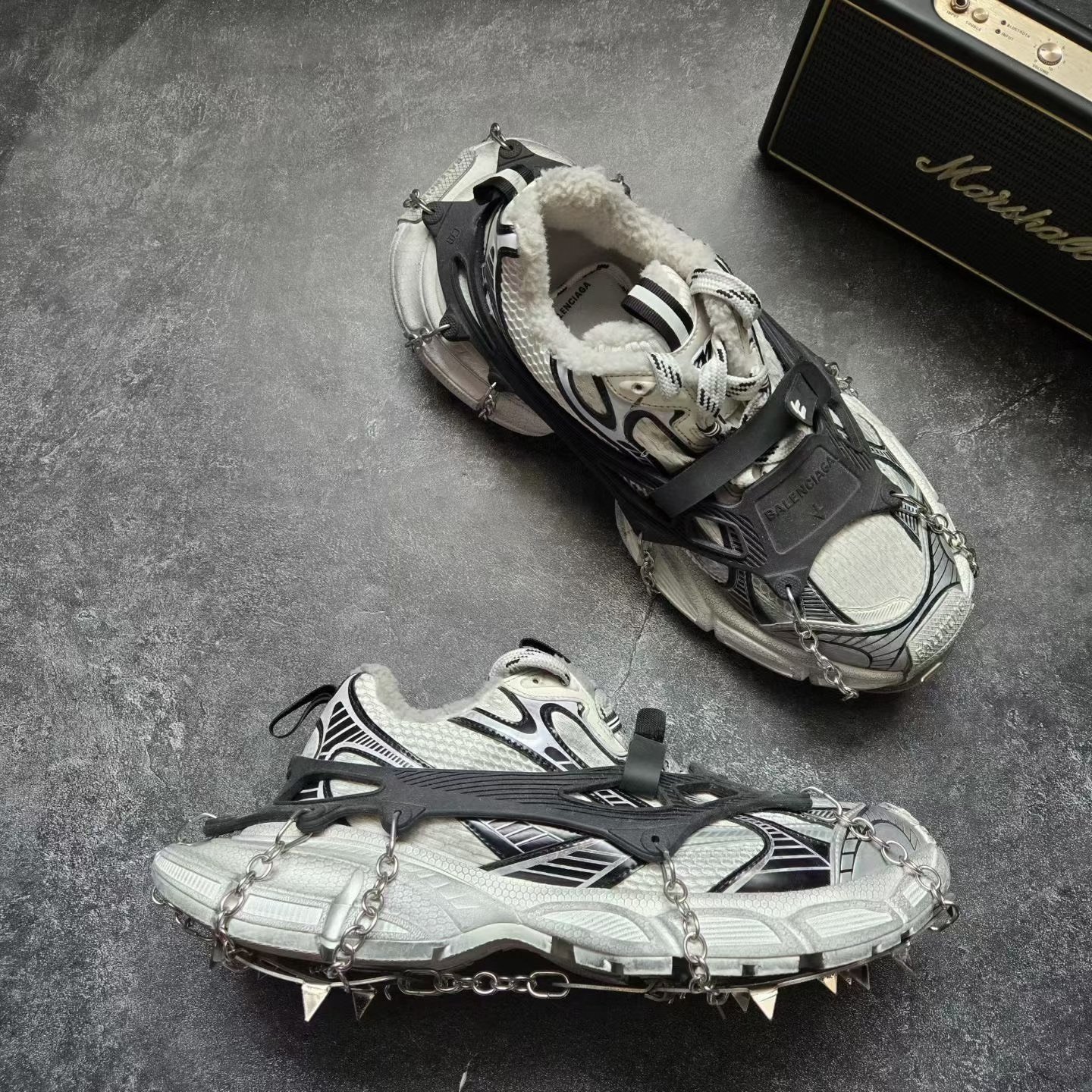 BALENCIAGA 3XL Ice Cleat Fleece Dad Shoes — label