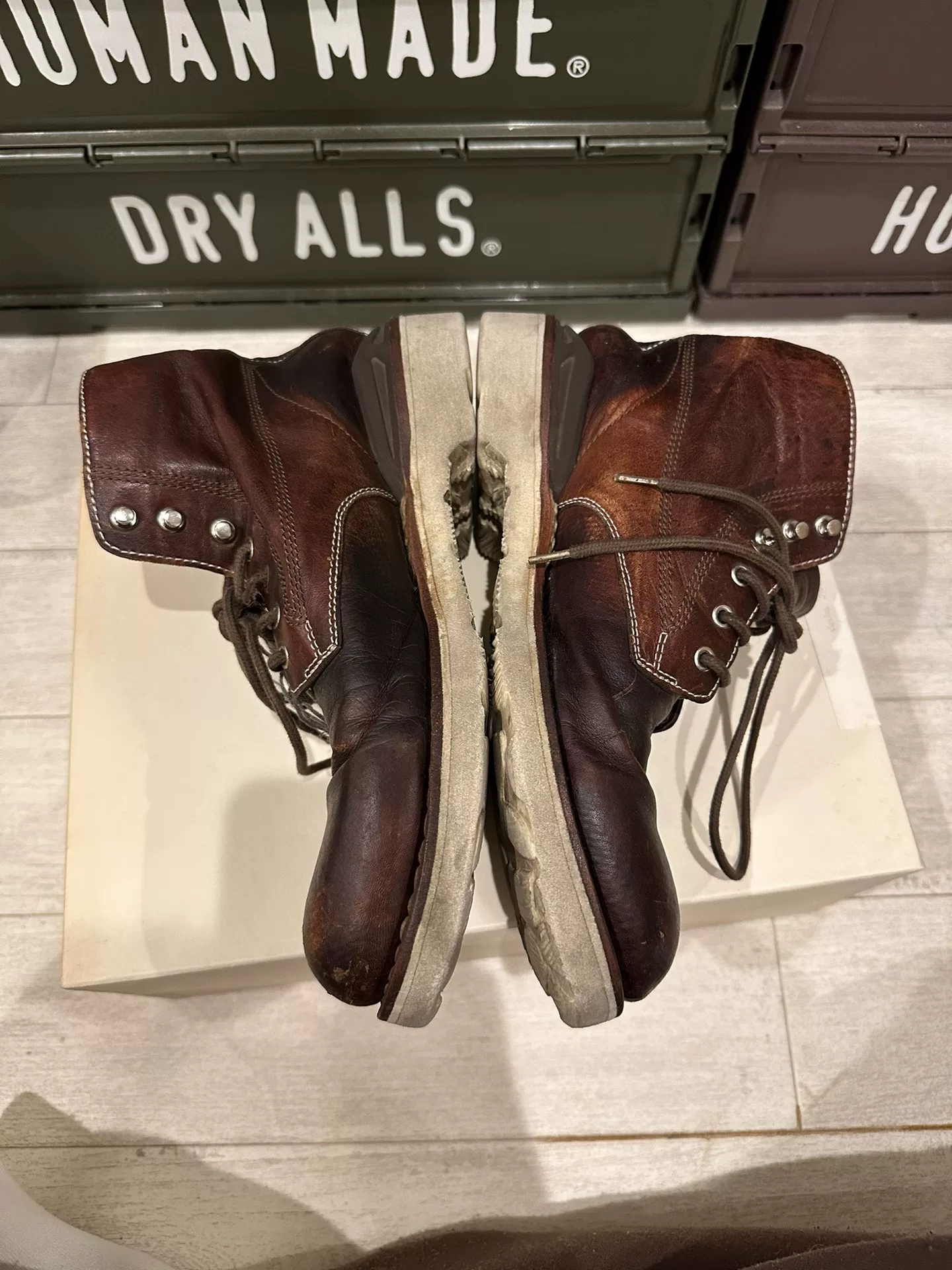 Visvim Initial Virgil Boots Kangaroo Leather — label