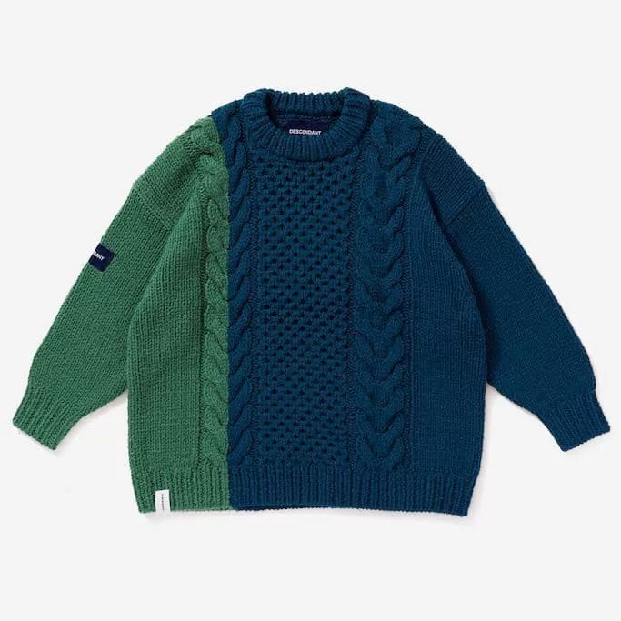 DESCENDANT 19AW Aran Wool Knit Sweater — detail