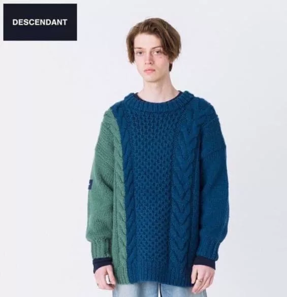 DESCENDANT 19AW Aran Wool Knit Sweater — back