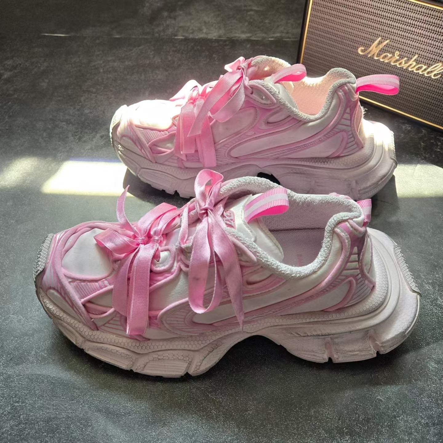 Balenciaga 3XL Pink White Bow Dad Shoes