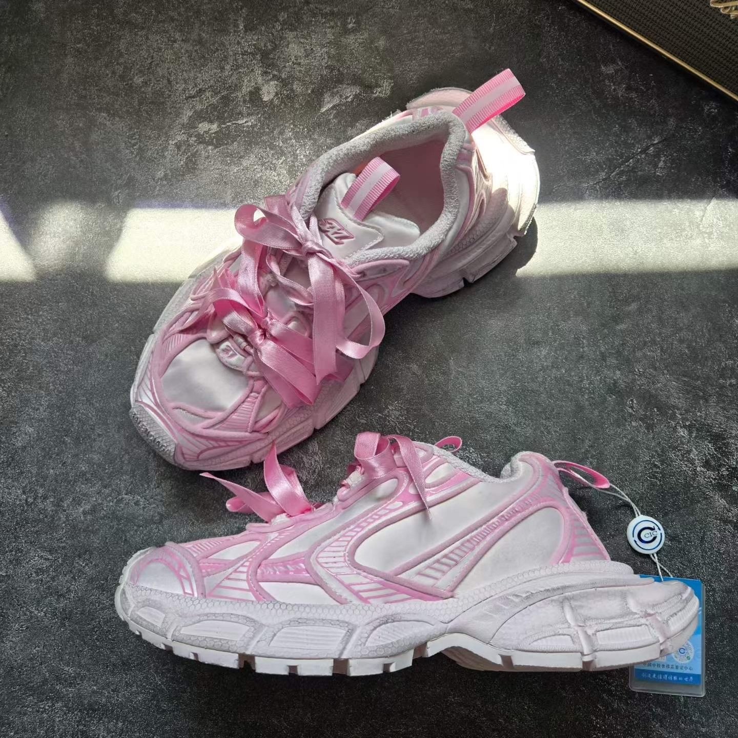 Balenciaga 3XL Pink White Bow Dad Shoes — back