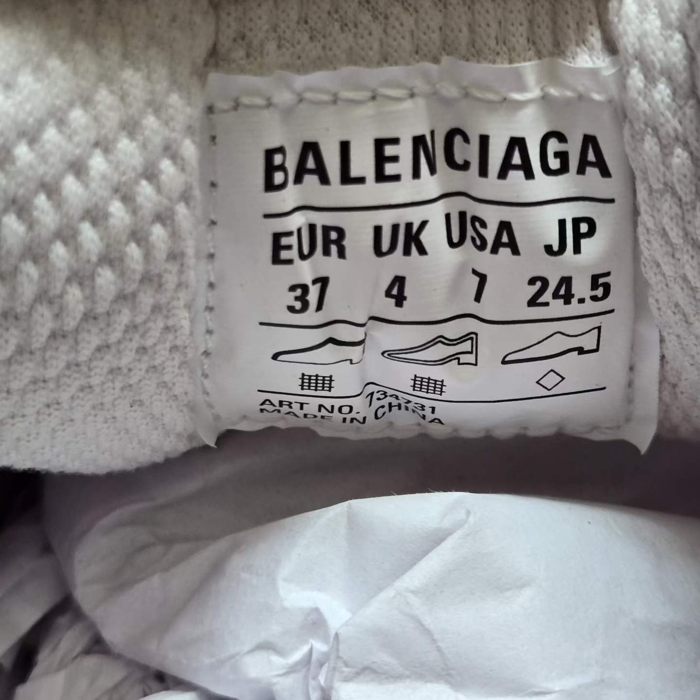 Balenciaga 3XL Pink White Bow Dad Shoes — label
