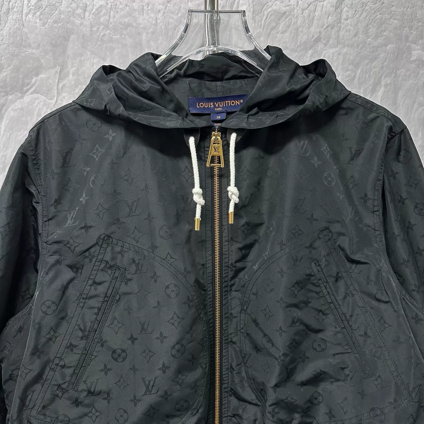 Louis Vuitton Monogram Drawstring Hooded Jacket — detail
