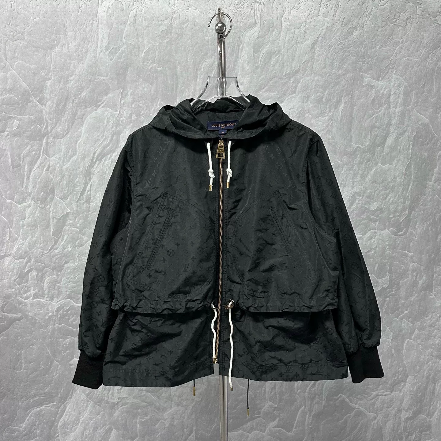Louis Vuitton Monogram Drawstring Hooded Jacket — front