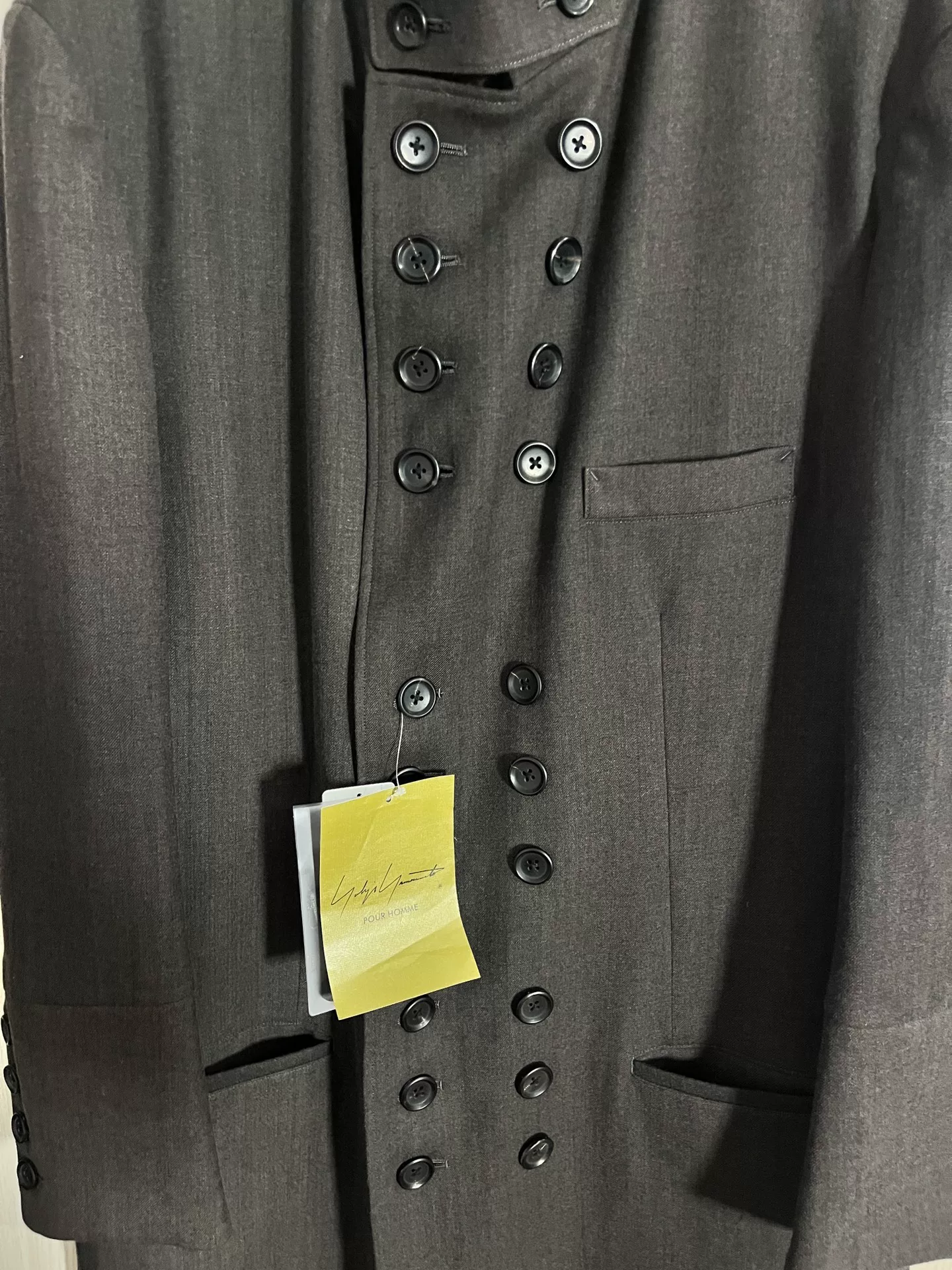 Yohji Yamamoto Dark Brown Napoleon Coat — front