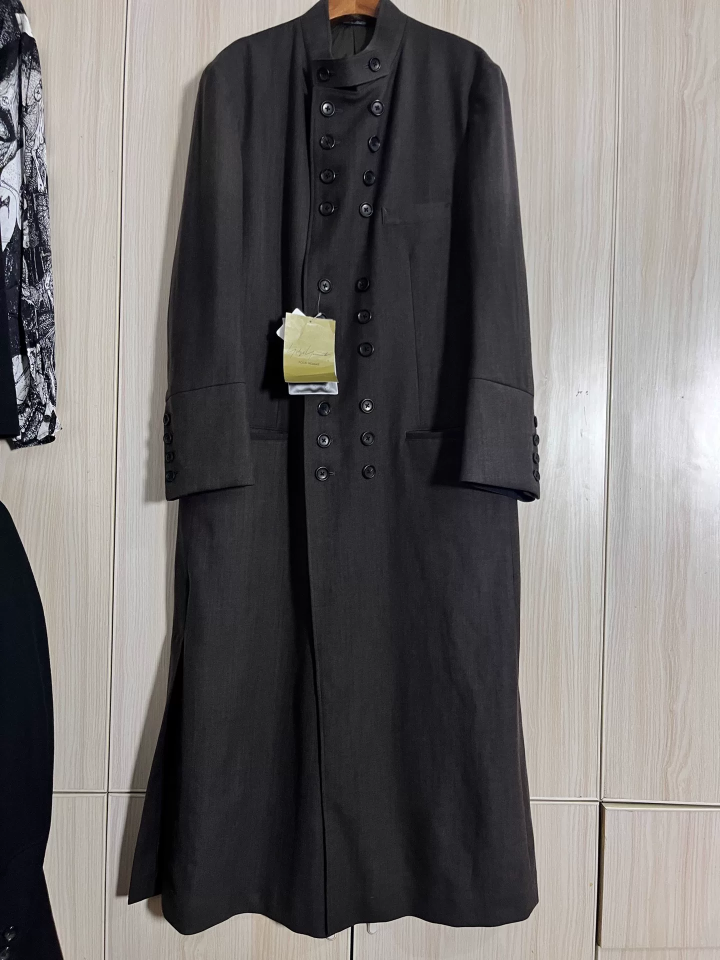 Yohji Yamamoto Dark Brown Napoleon Coat