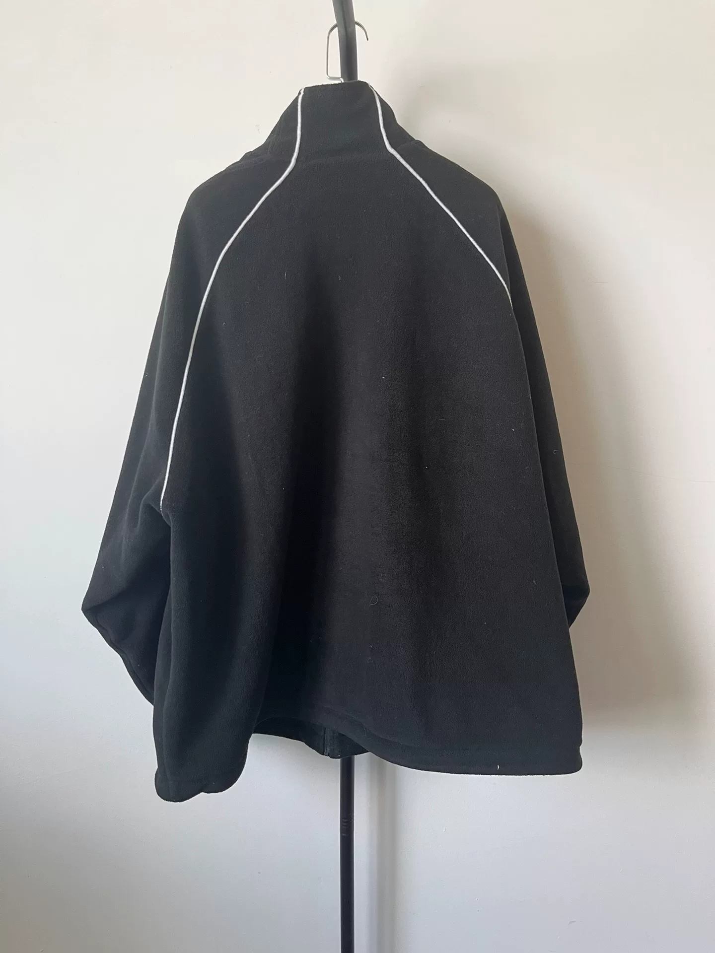 Balenciaga Black Oversized Stripe Logo Jacket — front