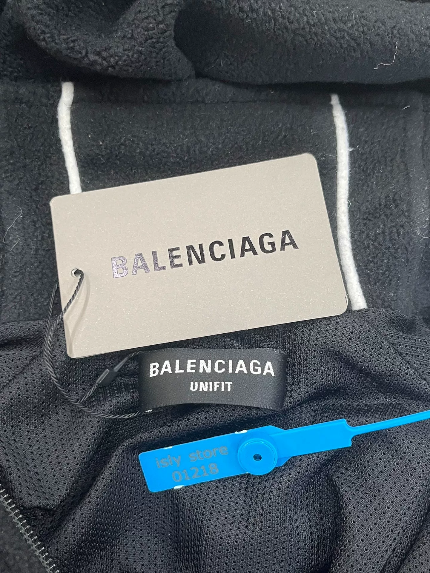 Balenciaga Black Oversized Stripe Logo Jacket — detail