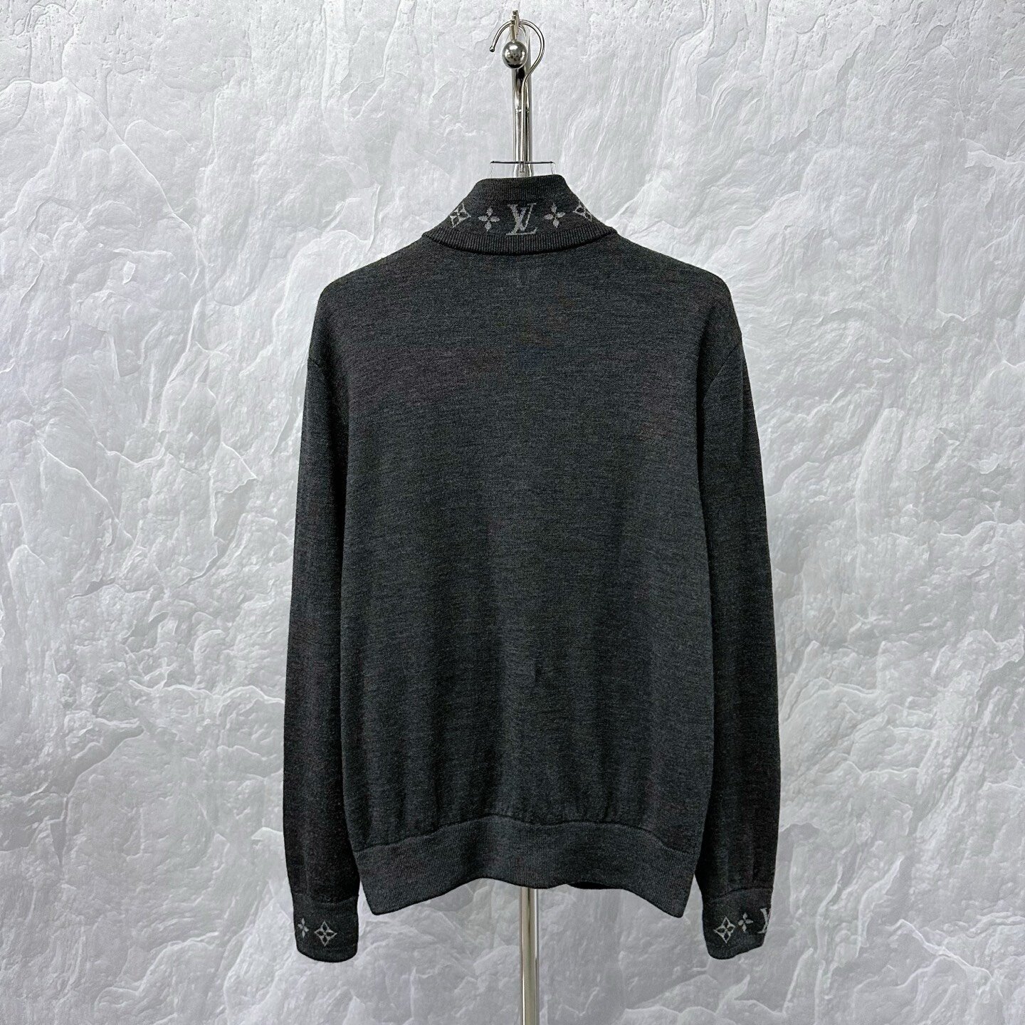 Louis Vuitton SS25 Cuff Logo Knit Jacket — back