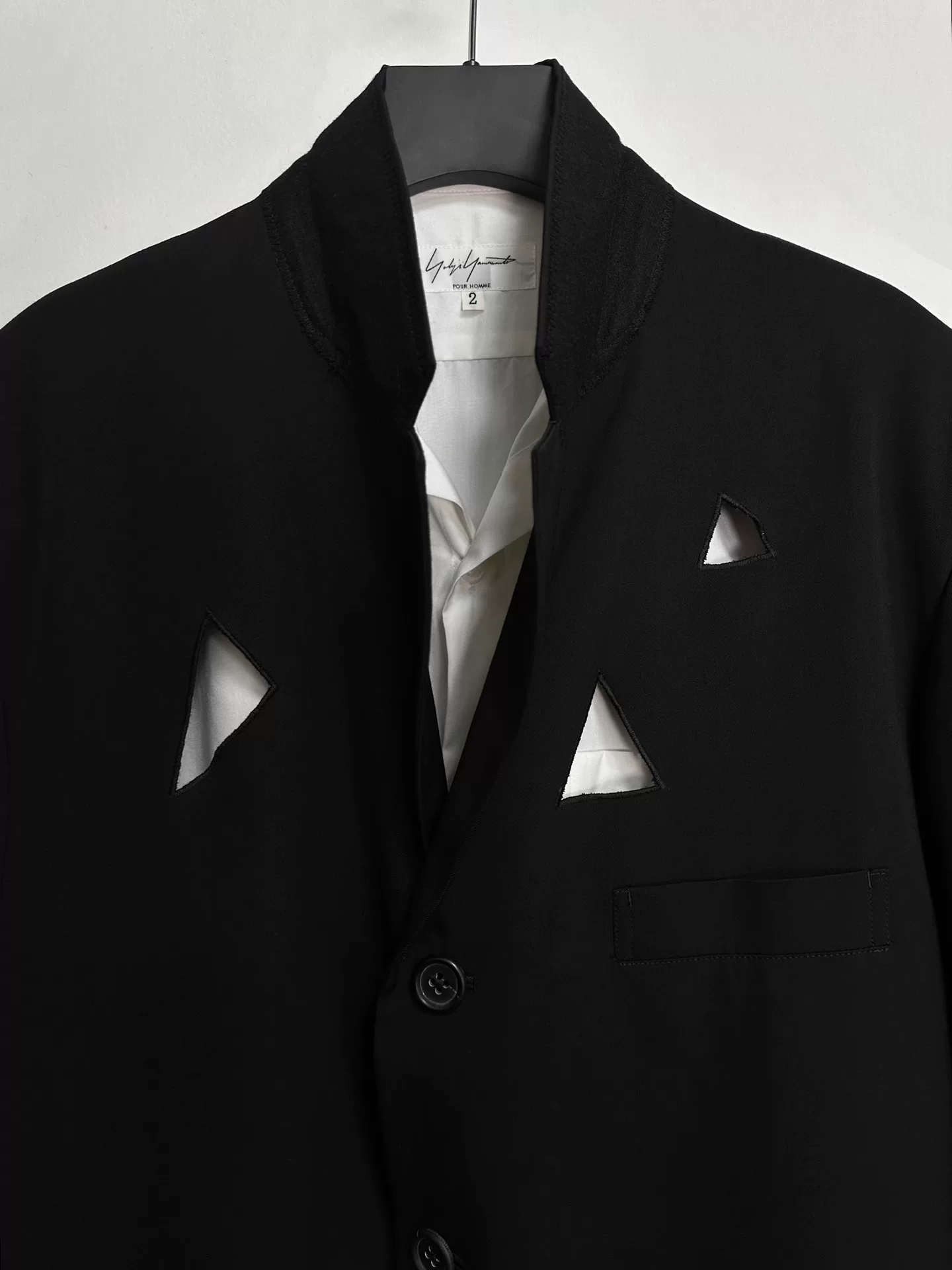 Yohji Yamamoto 92SS Hollow Triangle Coat — label