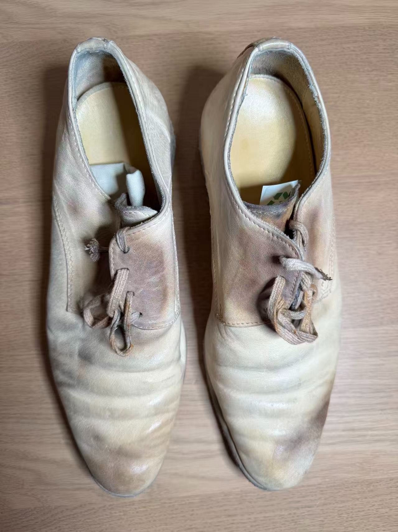 CCP Beige Leather Lace-Up Derby Shoes