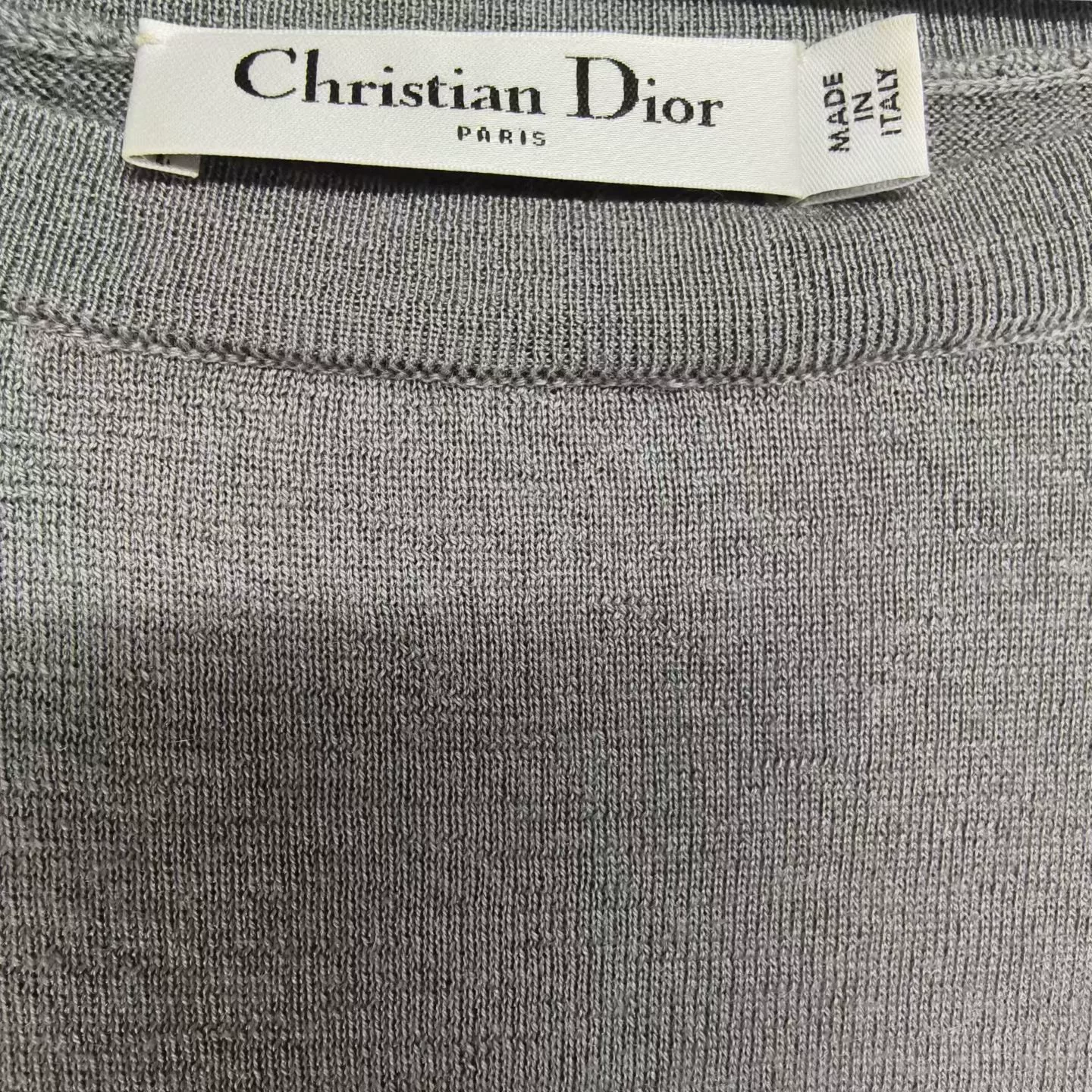Christian Dior Gray Bee Embroidery Cashmere Sweater — back