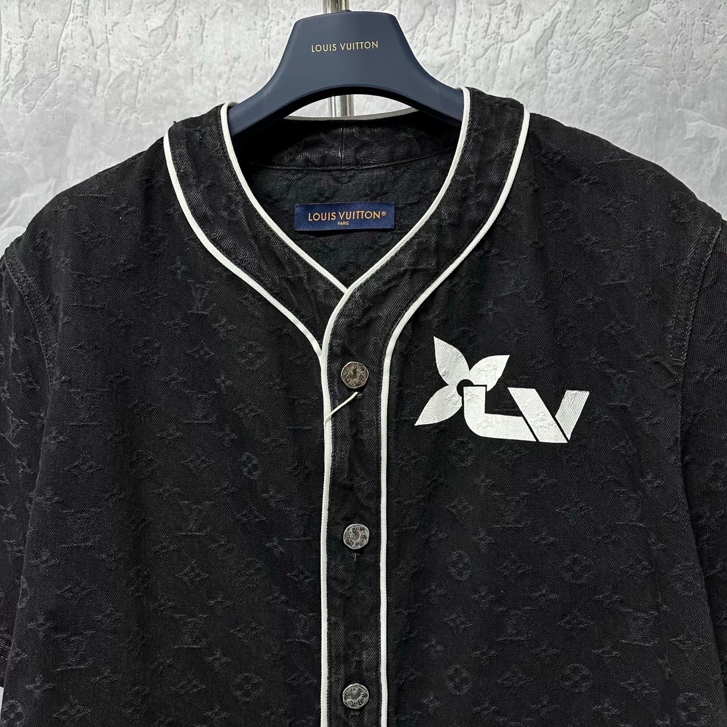 Louis Vuitton Denim Short-Sleeve Shirt — detail