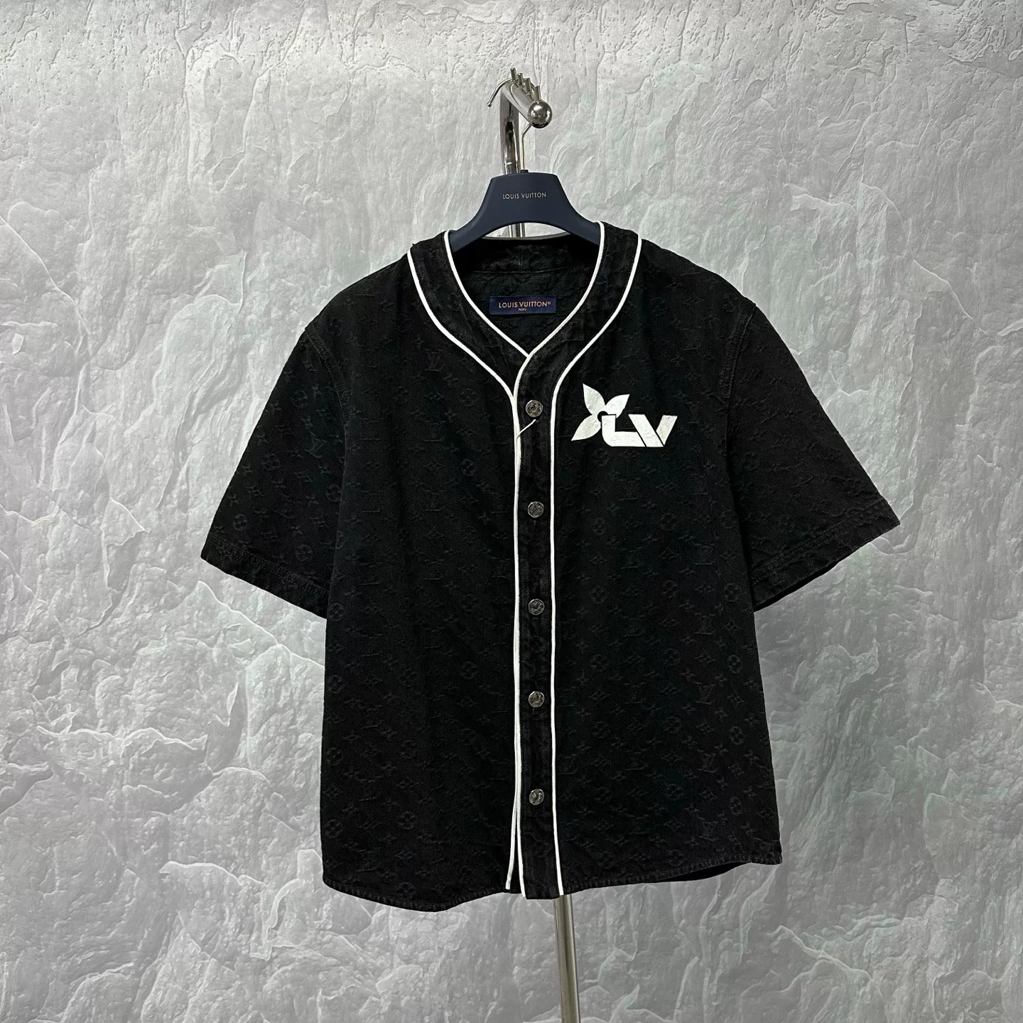 Louis Vuitton Denim Short-Sleeve Shirt — front