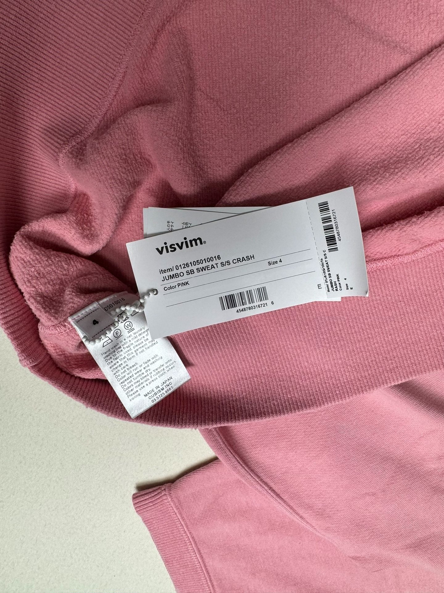 Visvim 26ss Jumbo SB Short Sleeve Sweatshirt — label