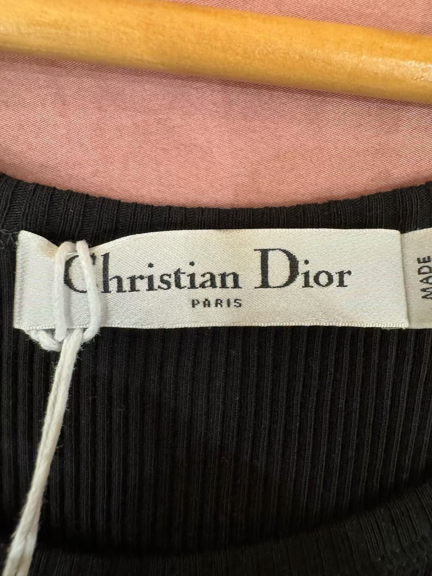 Dior Knit Embroidered Logo Tank — detail