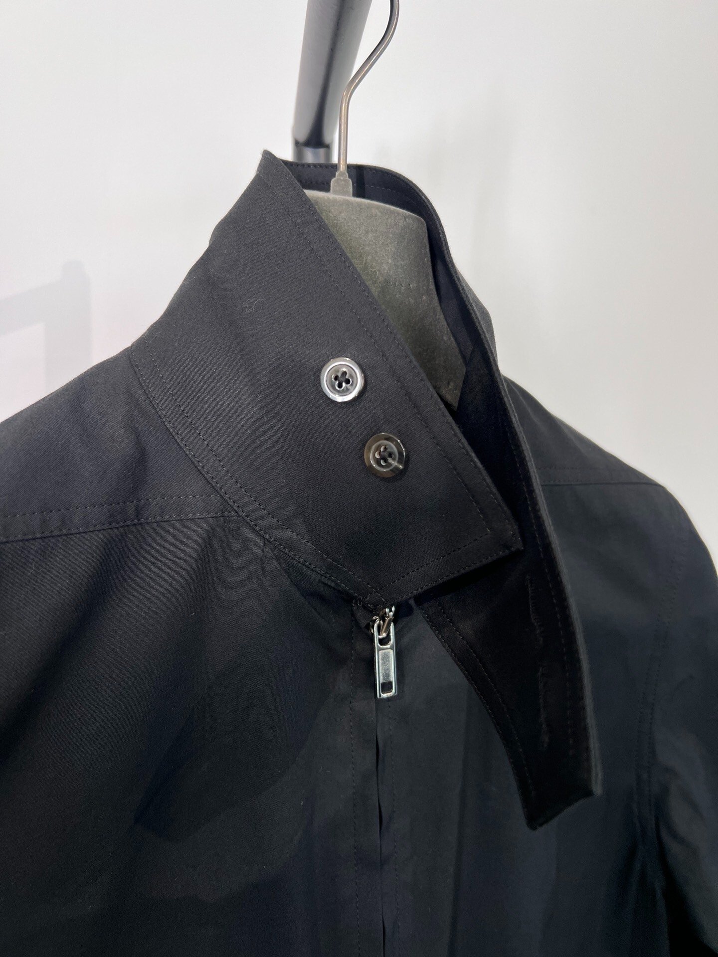 Rick Owens Mid-Length Black Windbreaker — back