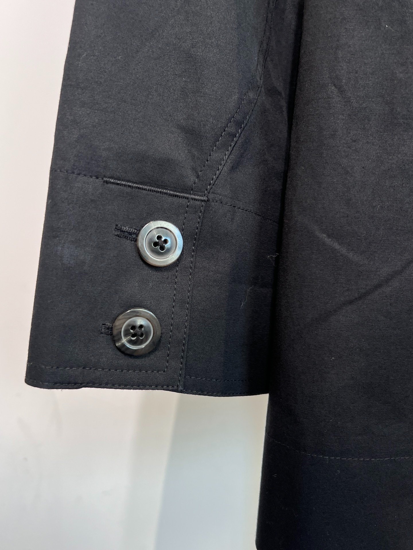 Rick Owens Mid-Length Black Windbreaker — label