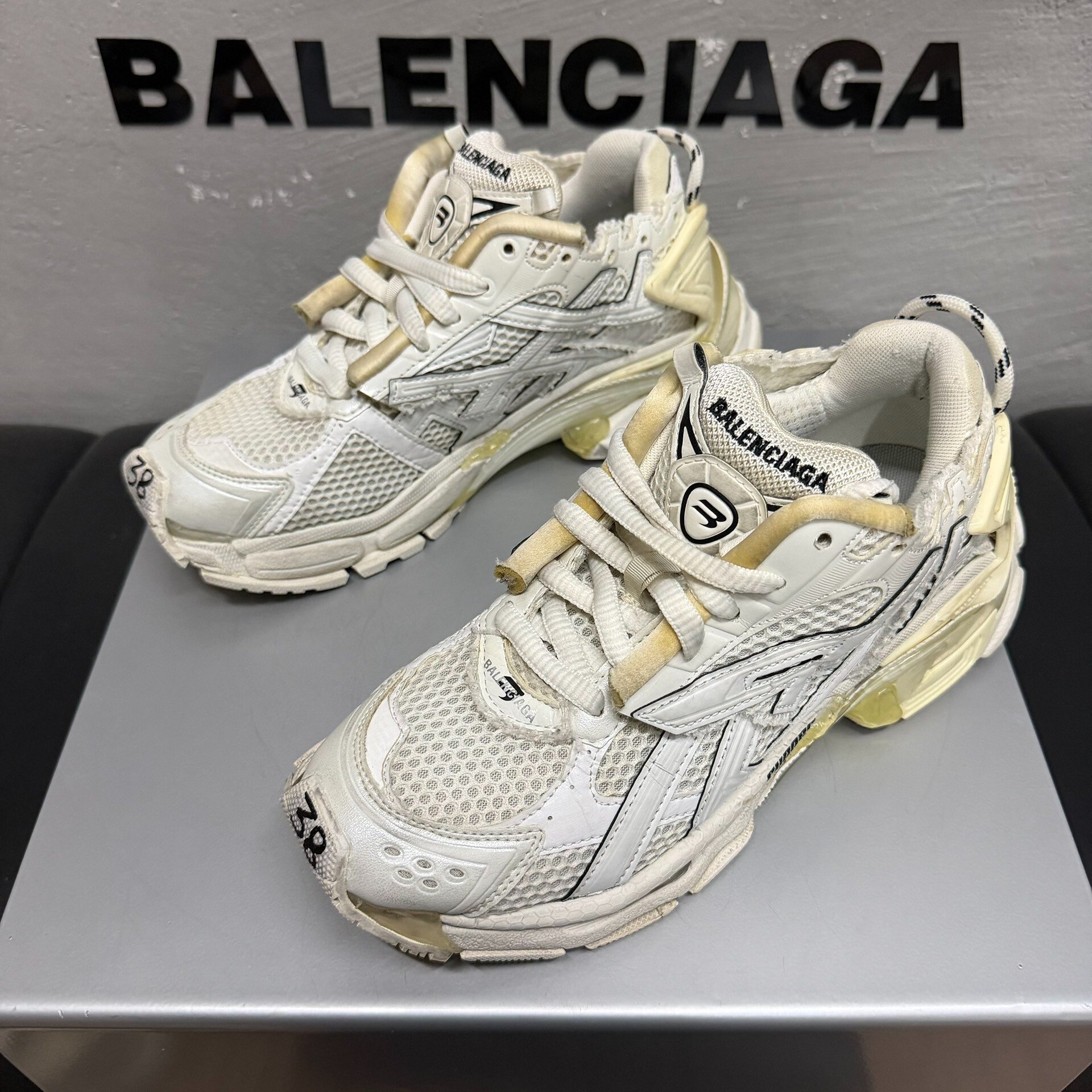 Balenciaga Runner White Distressed