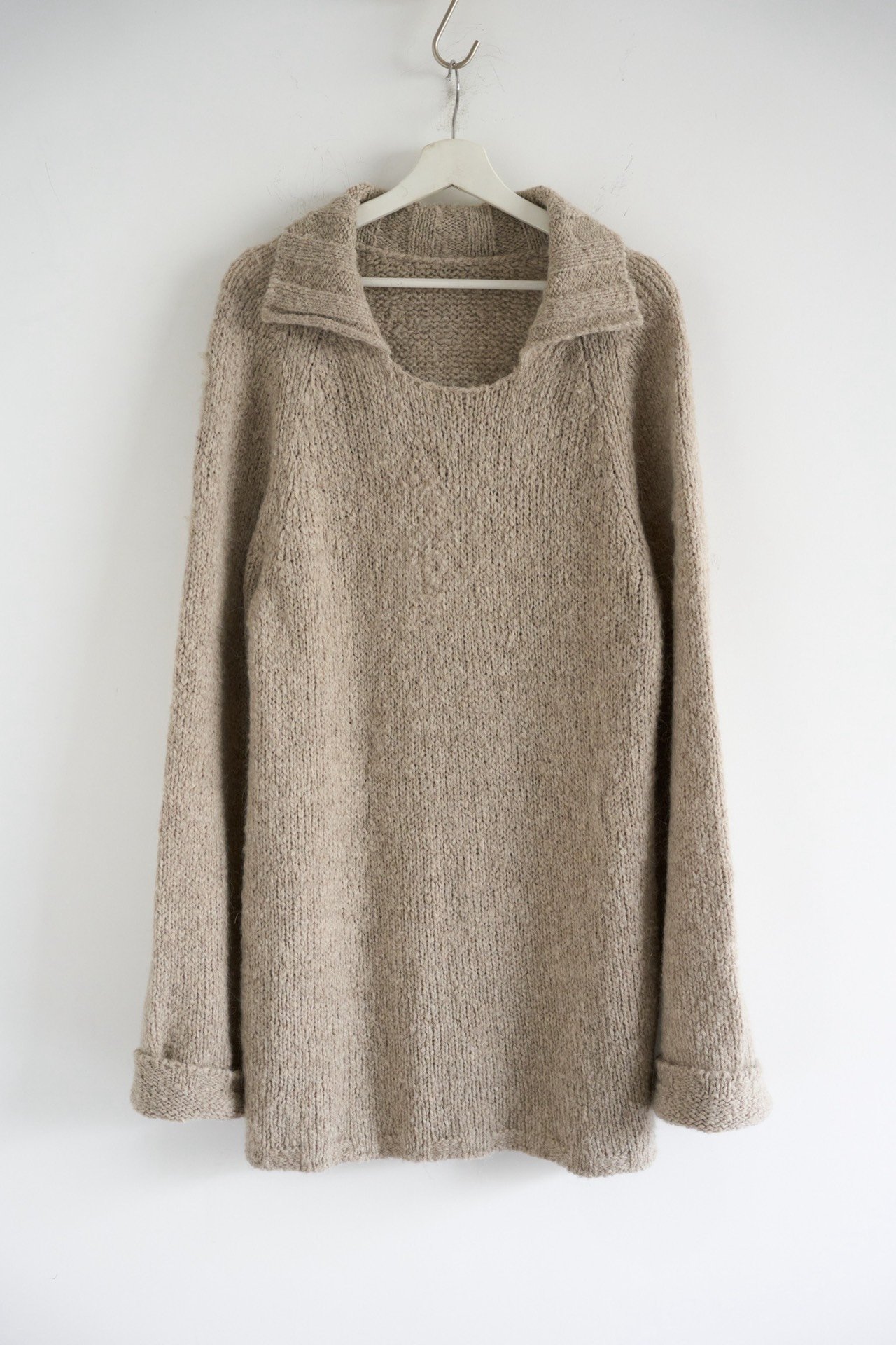 Yohji Yamamoto 22AW Seagull Collar Chunky Knit Sweater