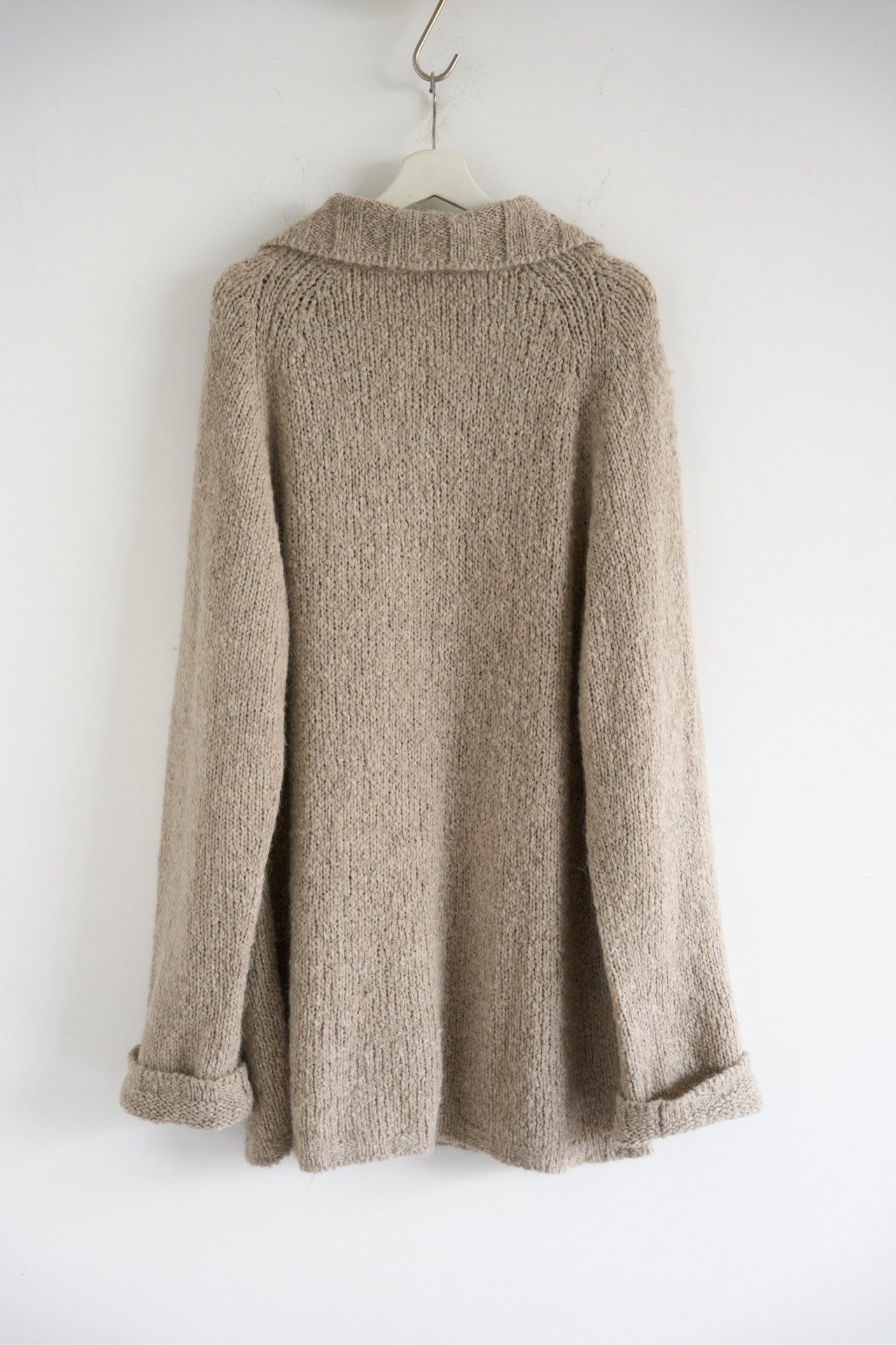 Yohji Yamamoto 22AW Seagull Collar Chunky Knit Sweater — front