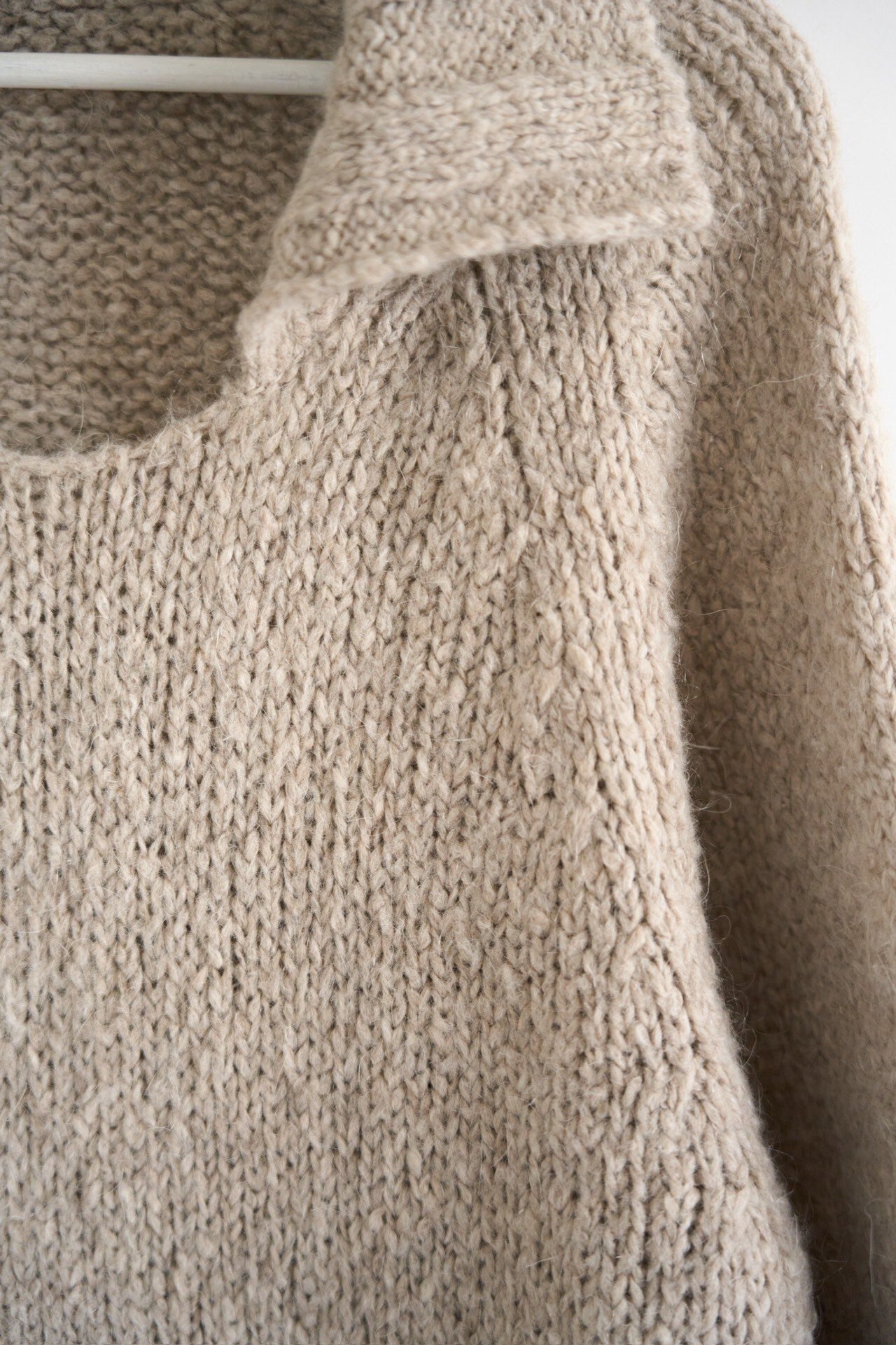 Yohji Yamamoto 22AW Seagull Collar Chunky Knit Sweater — back