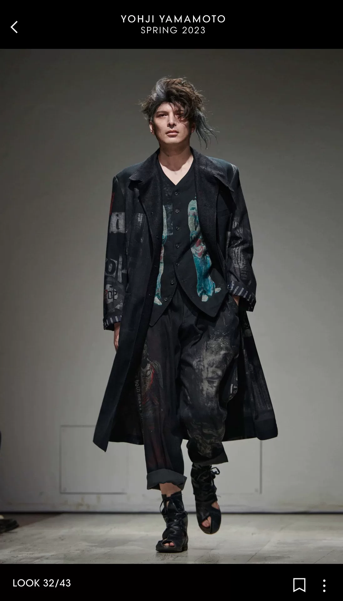 Yohji Yamamoto 23SS Kannon Wide-Leg Pants — back