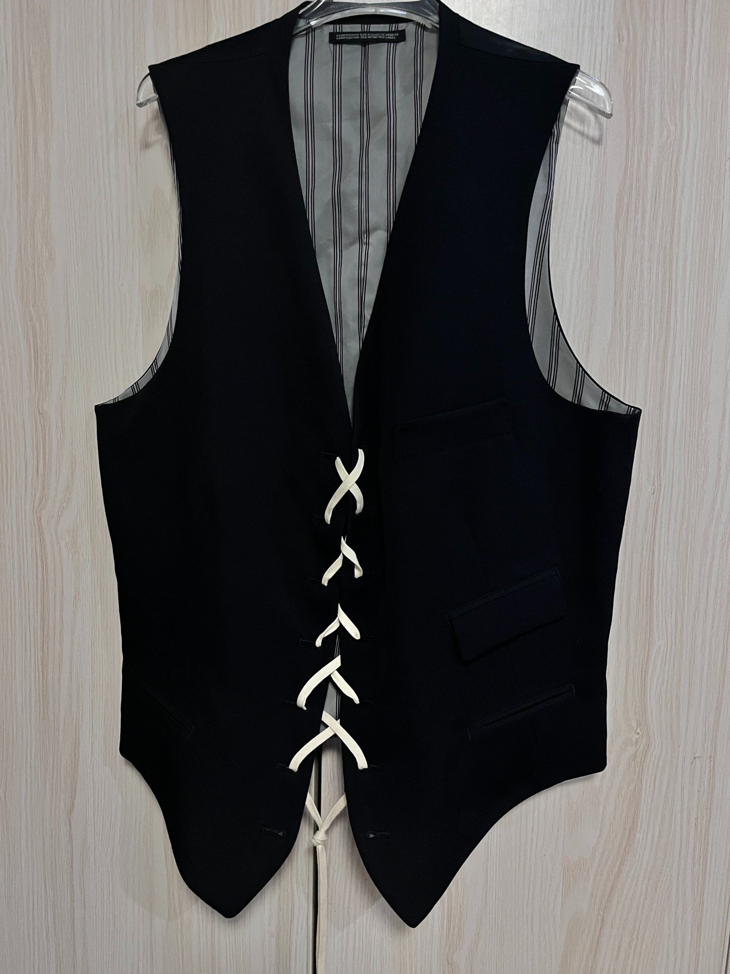 Yohji Yamamoto 21SS Black Lace-Up Vest