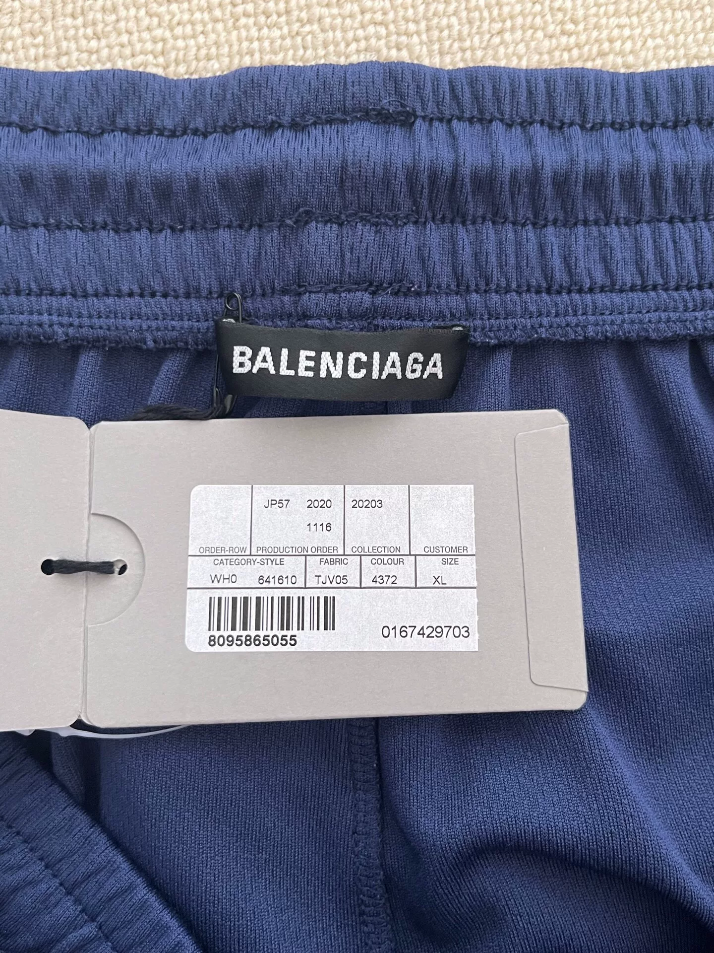 Balenciaga Colorblock Elastic Mid-Waist Shorts — back