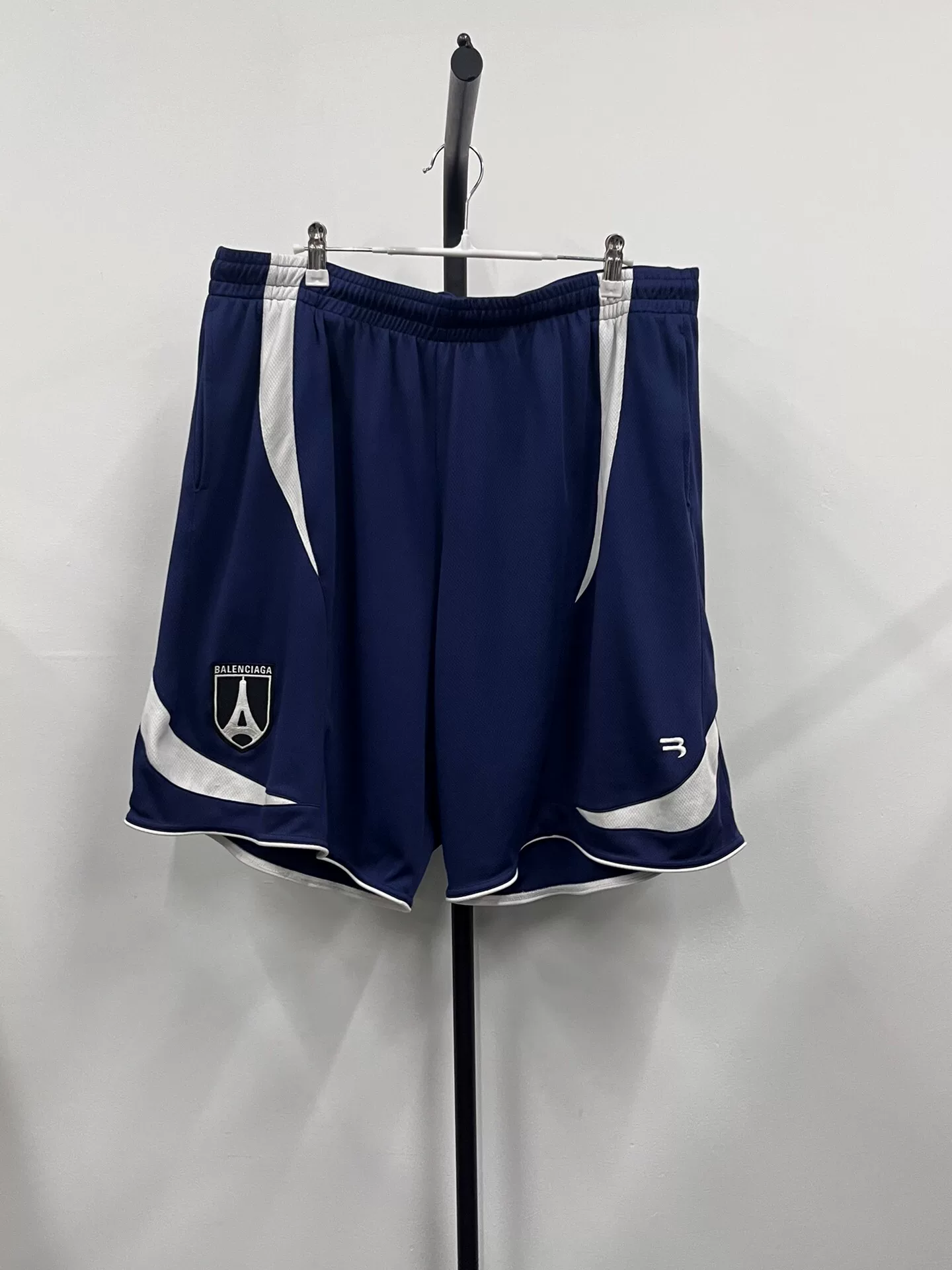 Balenciaga Colorblock Elastic Mid-Waist Shorts