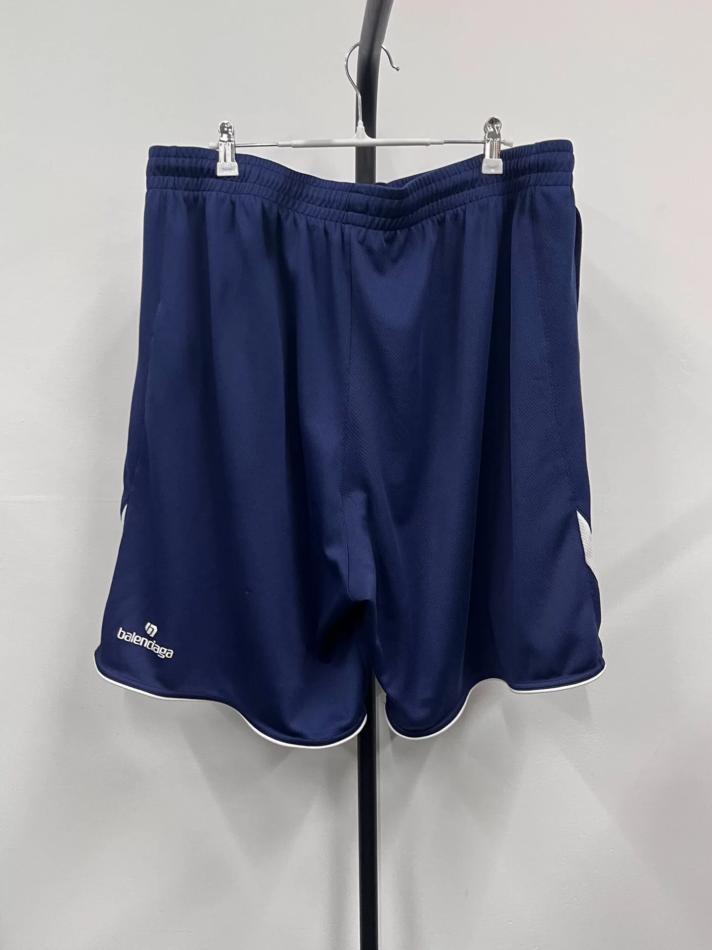 Balenciaga Colorblock Elastic Mid-Waist Shorts — front