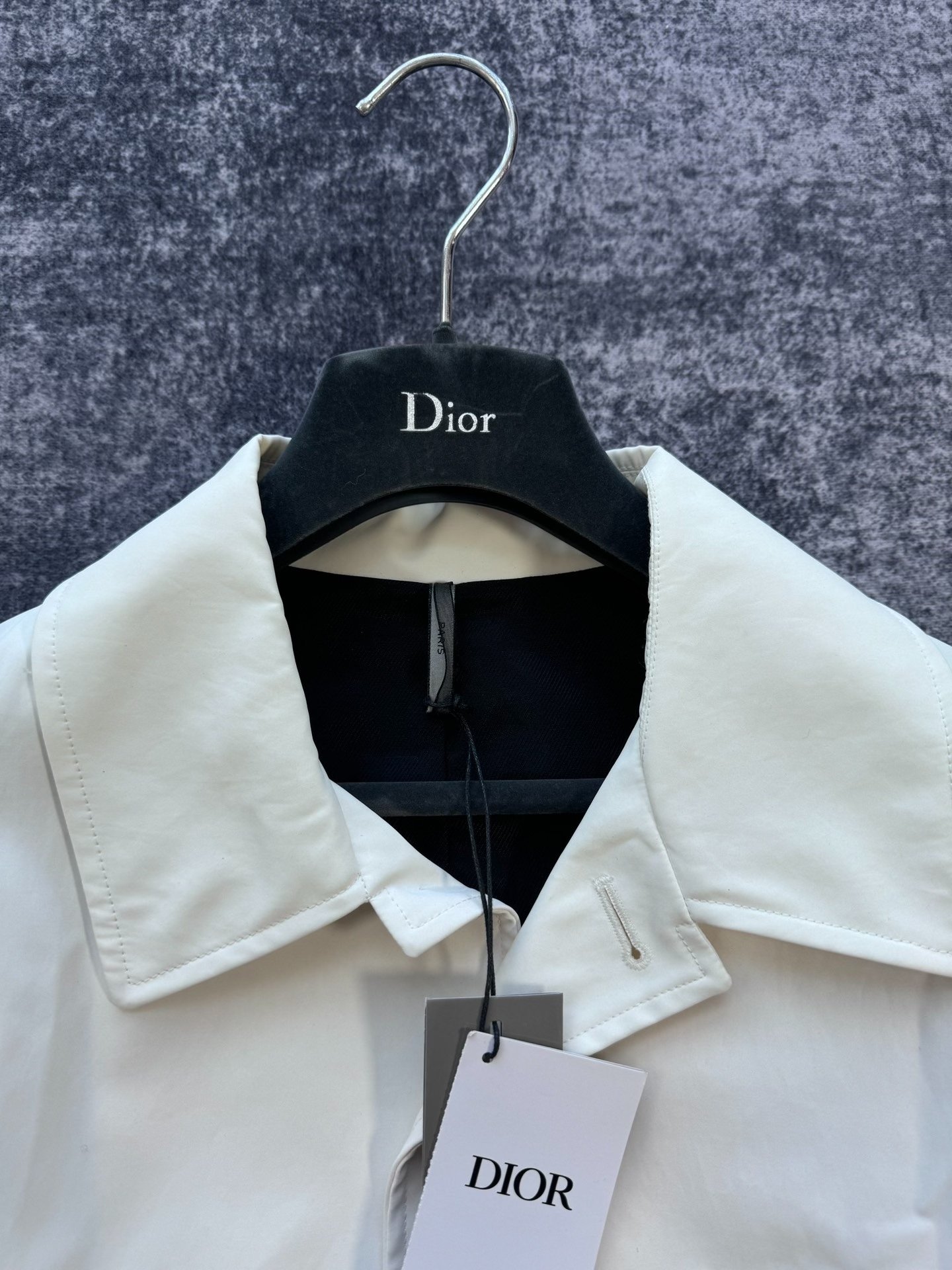 Dior Black White Lock Buckle Belt Trench — back