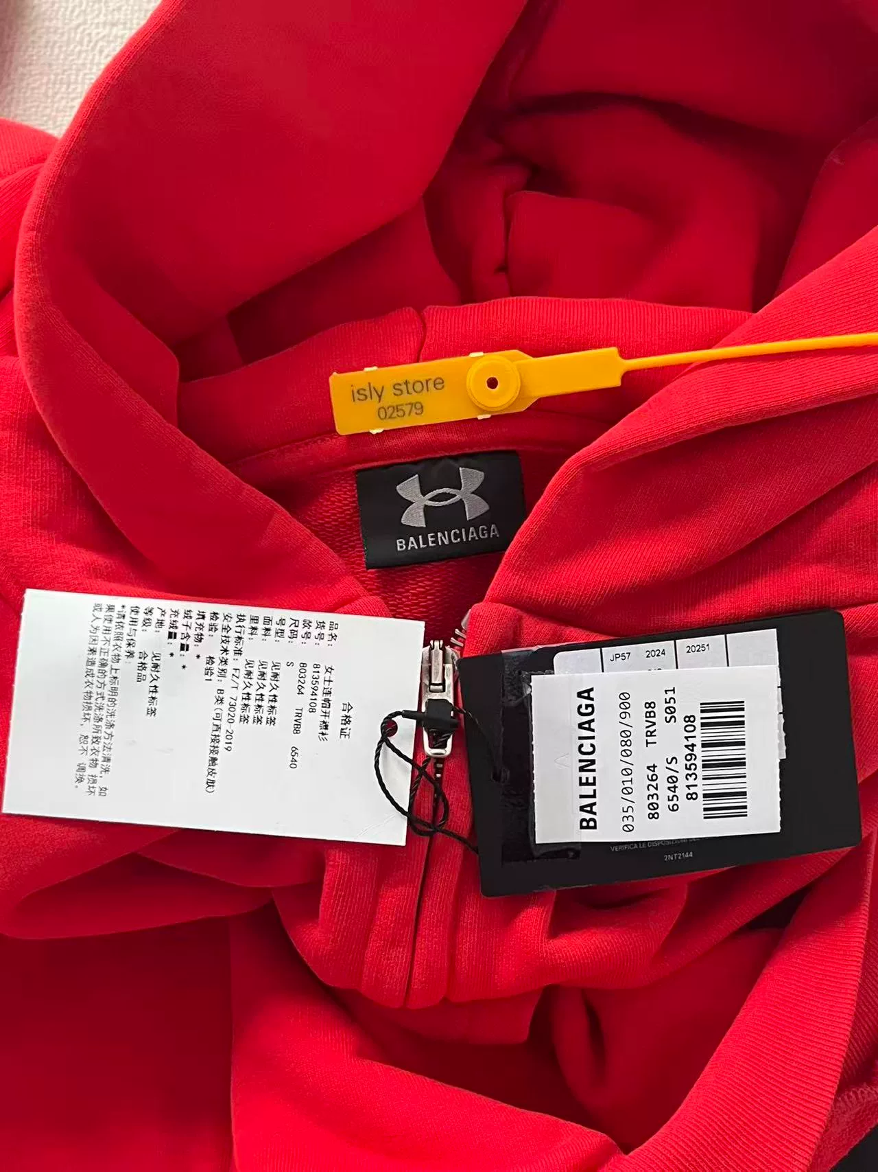 Balenciaga x Under Armour Logo Zip Hoodie — back