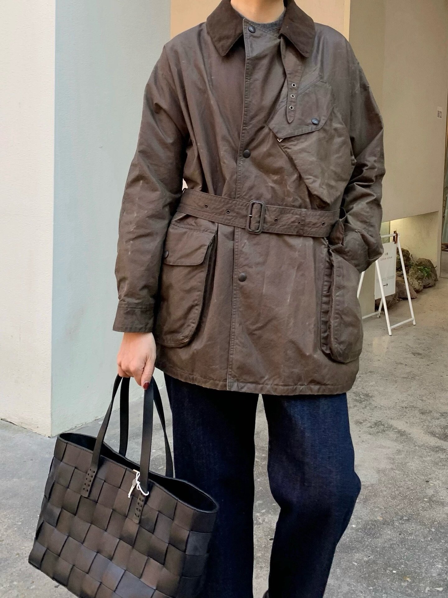 OLD JOE 40(L) Waxed Black Jacket — back