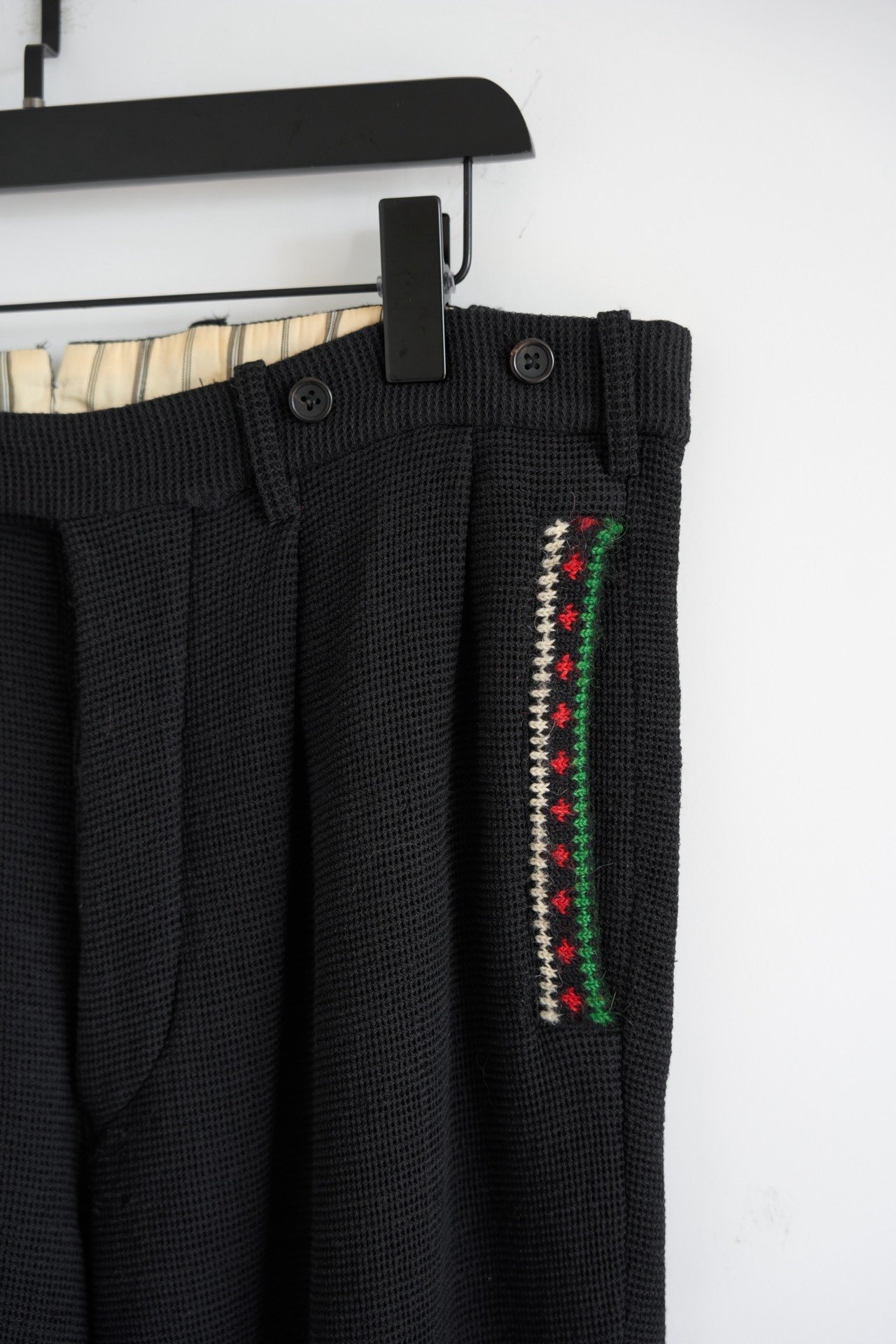Yohji Yamamoto 95AW Red Green Woven Trousers — back
