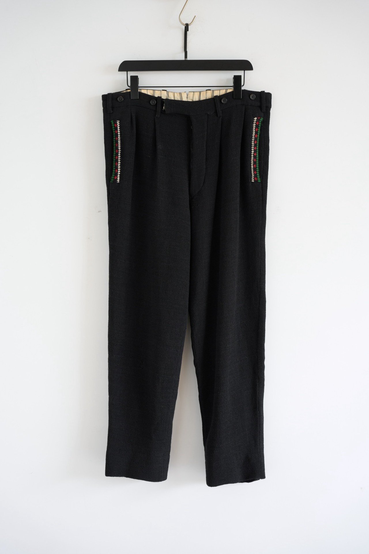 Yohji Yamamoto 95AW Red Green Woven Trousers