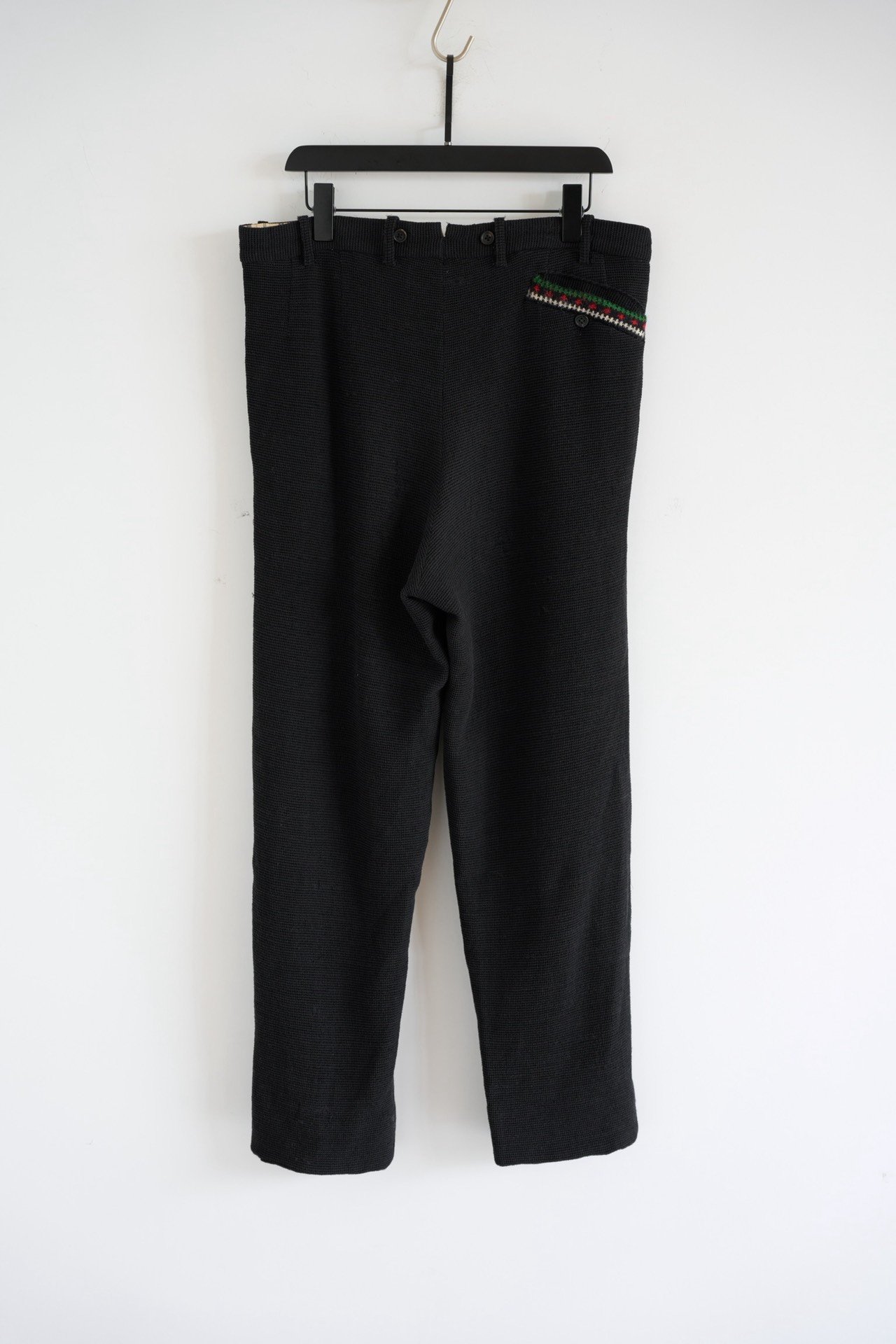Yohji Yamamoto 95AW Red Green Woven Trousers — front