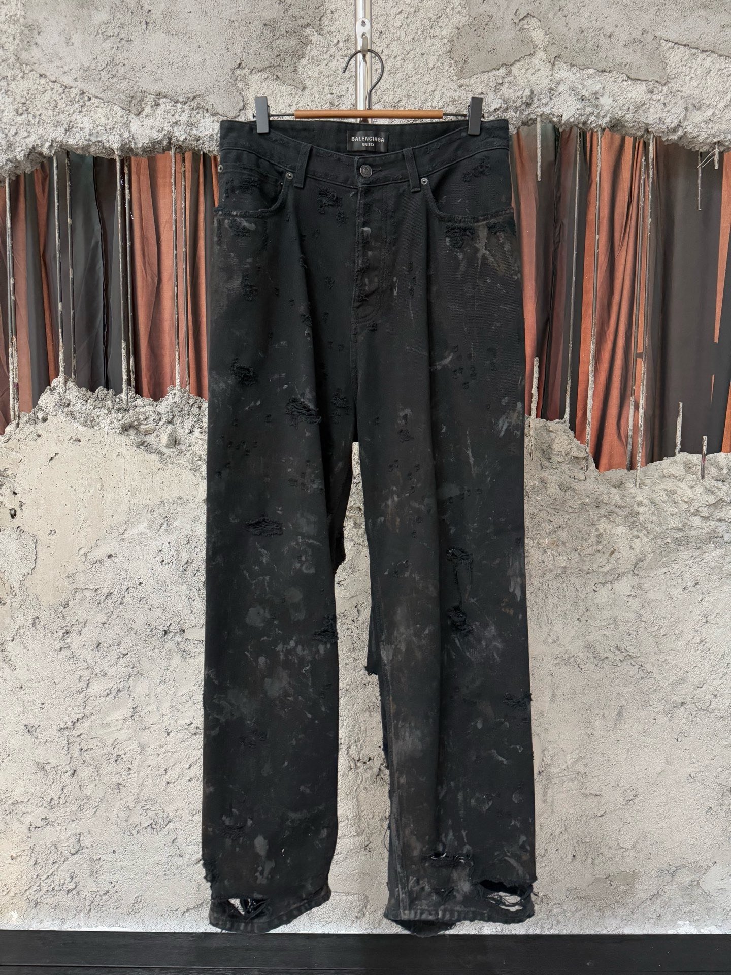 Balenciaga Runway Distressed Ripped Jeans