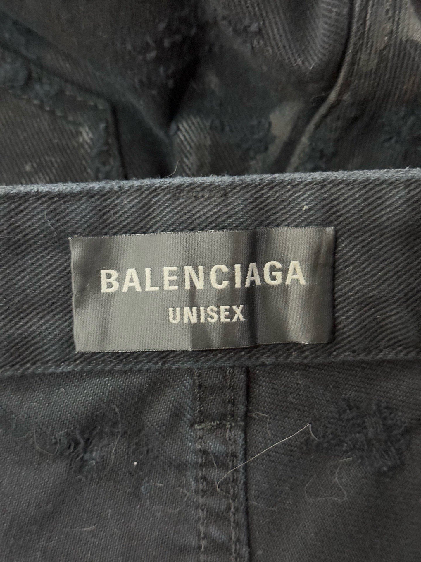 Balenciaga Runway Distressed Ripped Jeans — label