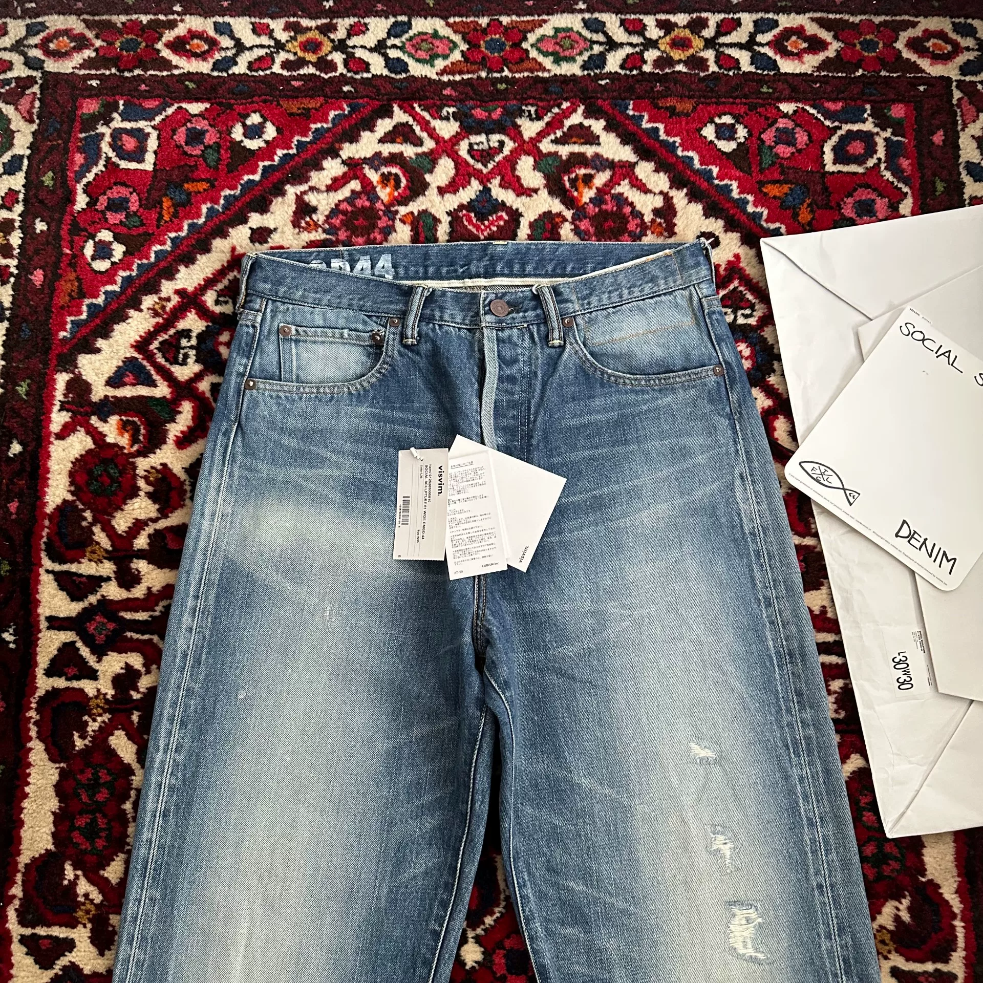 VISVIM 25AW Wide-Leg Blue Jeans — back