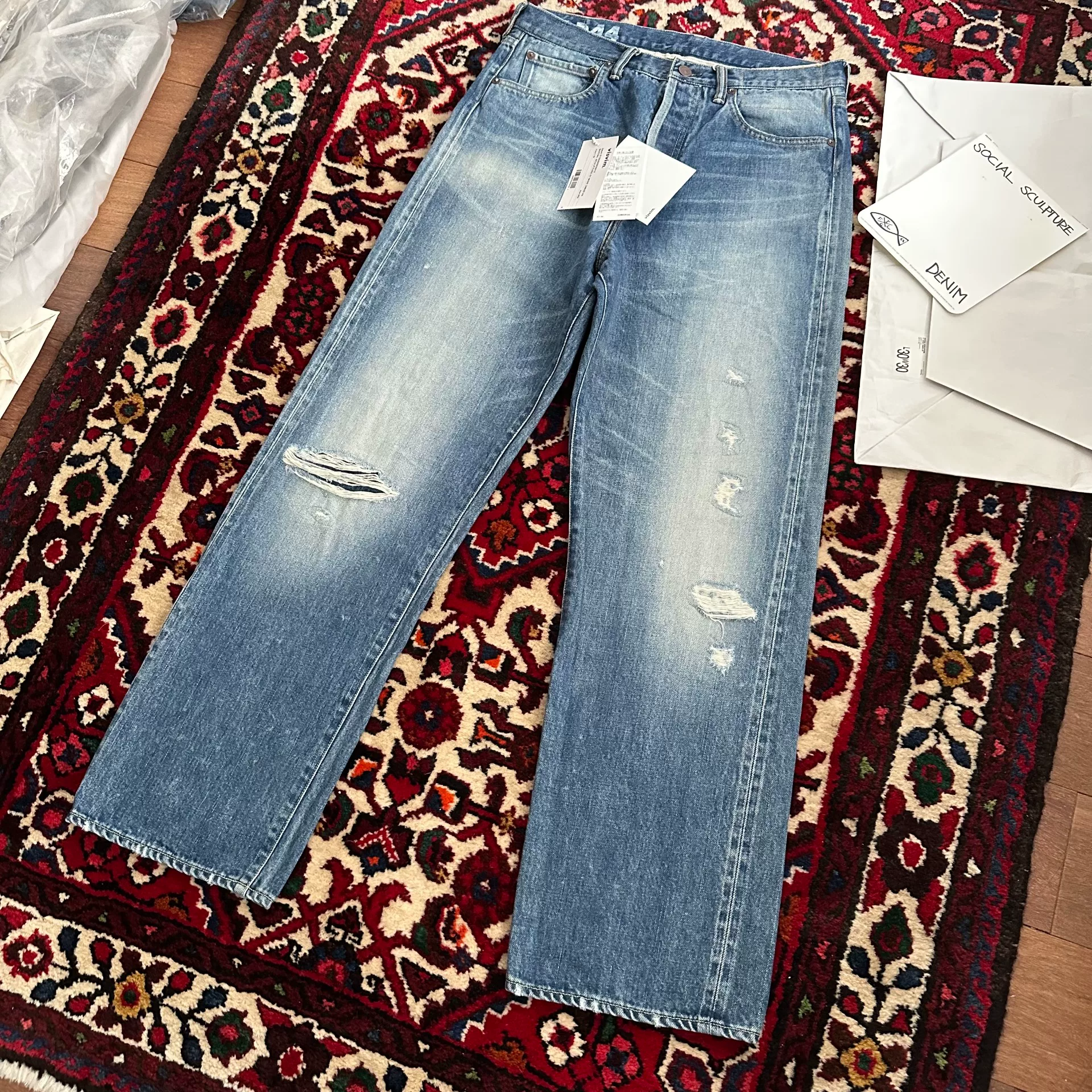 VISVIM 25AW Wide-Leg Blue Jeans — detail