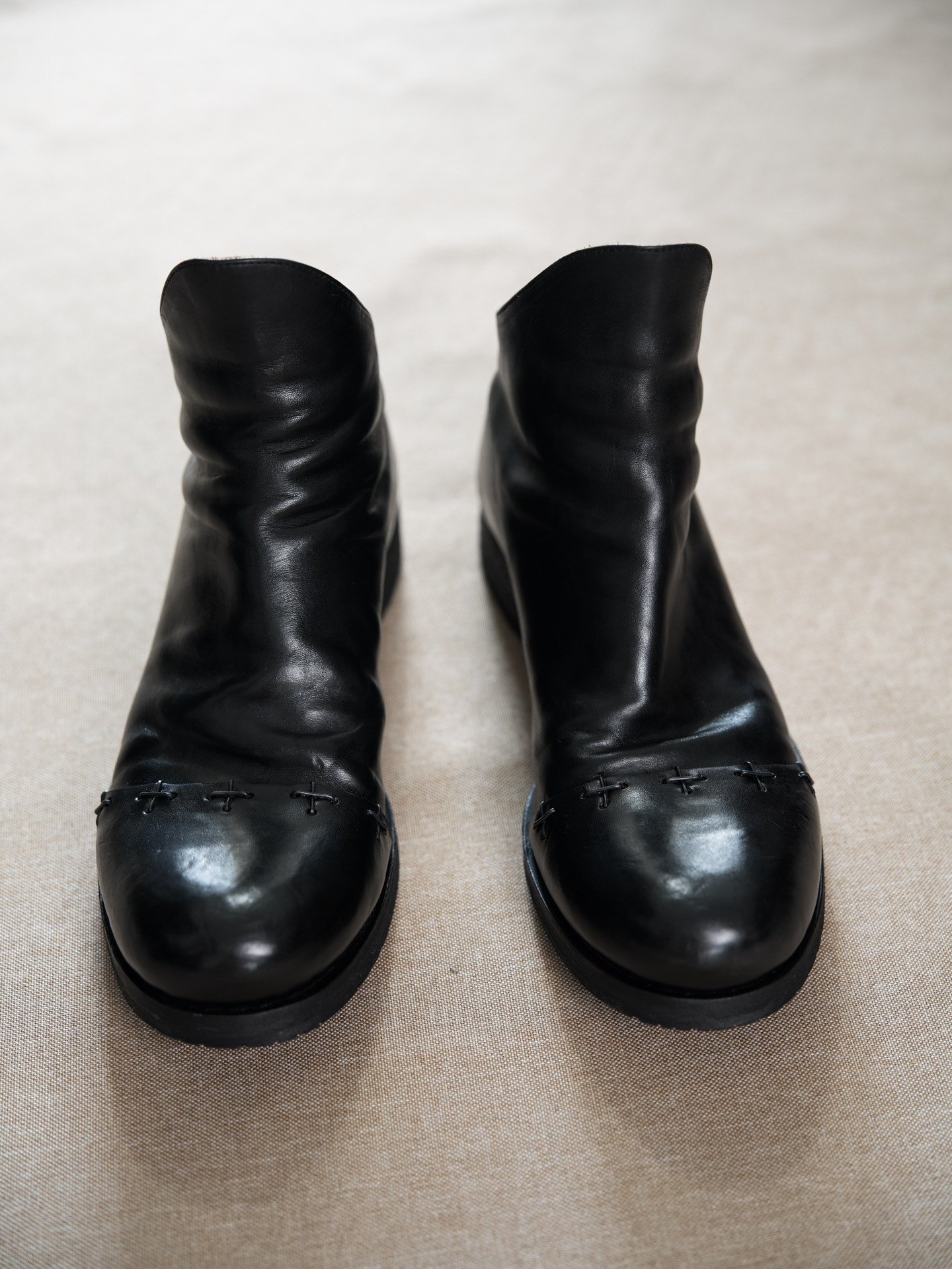 M.A+ Maurizio Amadei Cross Zipper Horse Leather Shoes — back