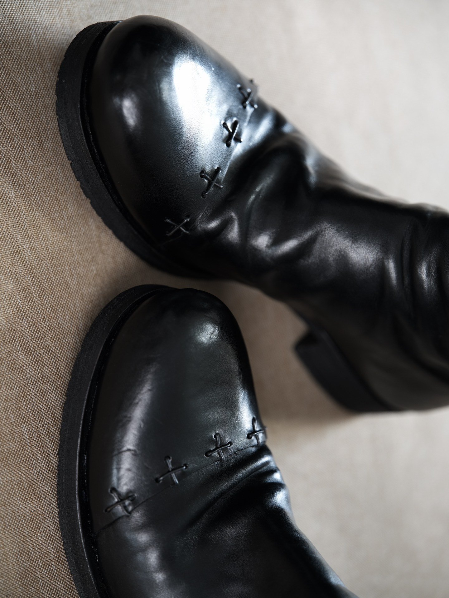 M.A+ Maurizio Amadei Cross Zipper Horse Leather Shoes