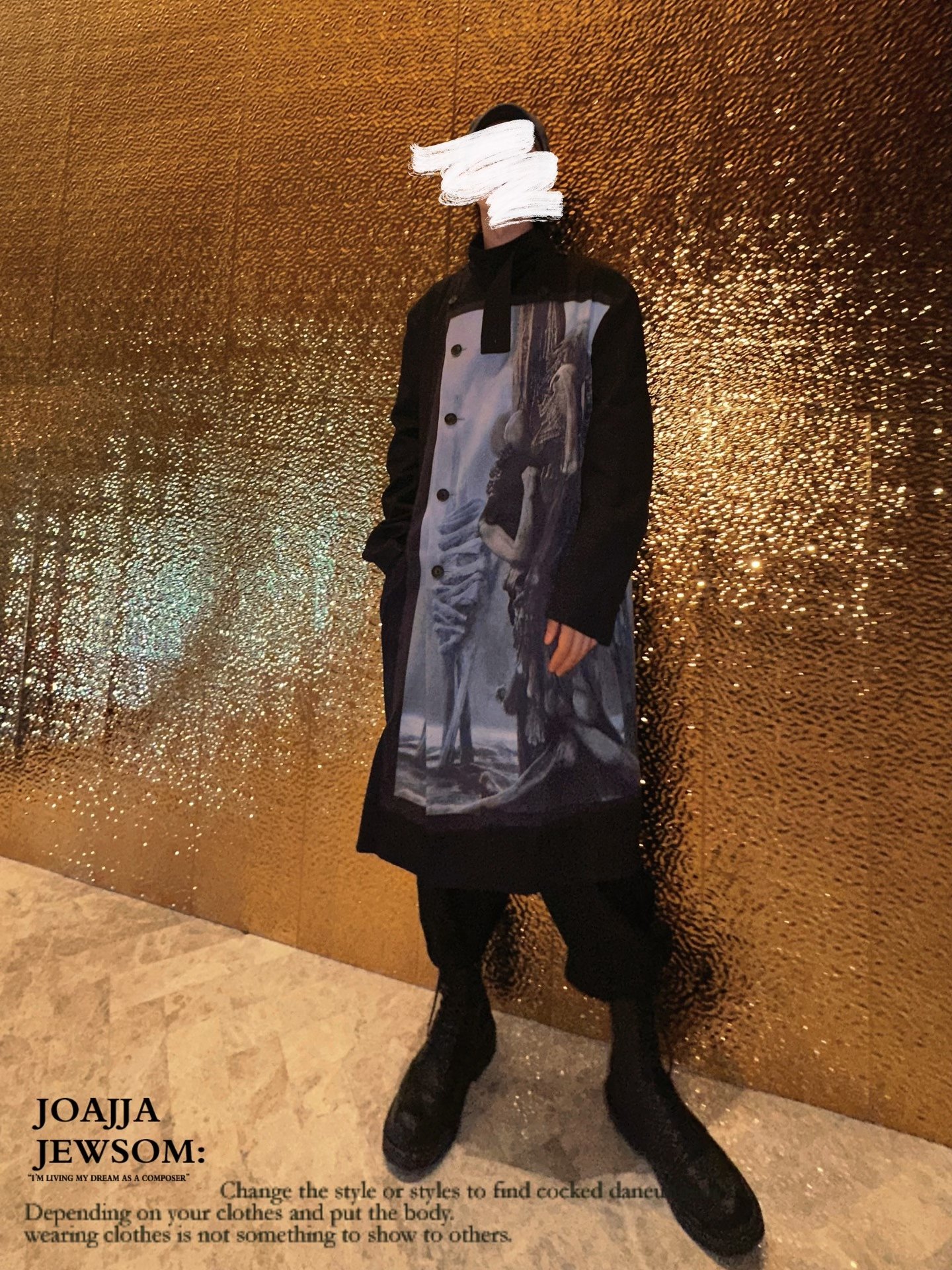 Yohji Yamamoto 22AW Beksinski Art Coat — label
